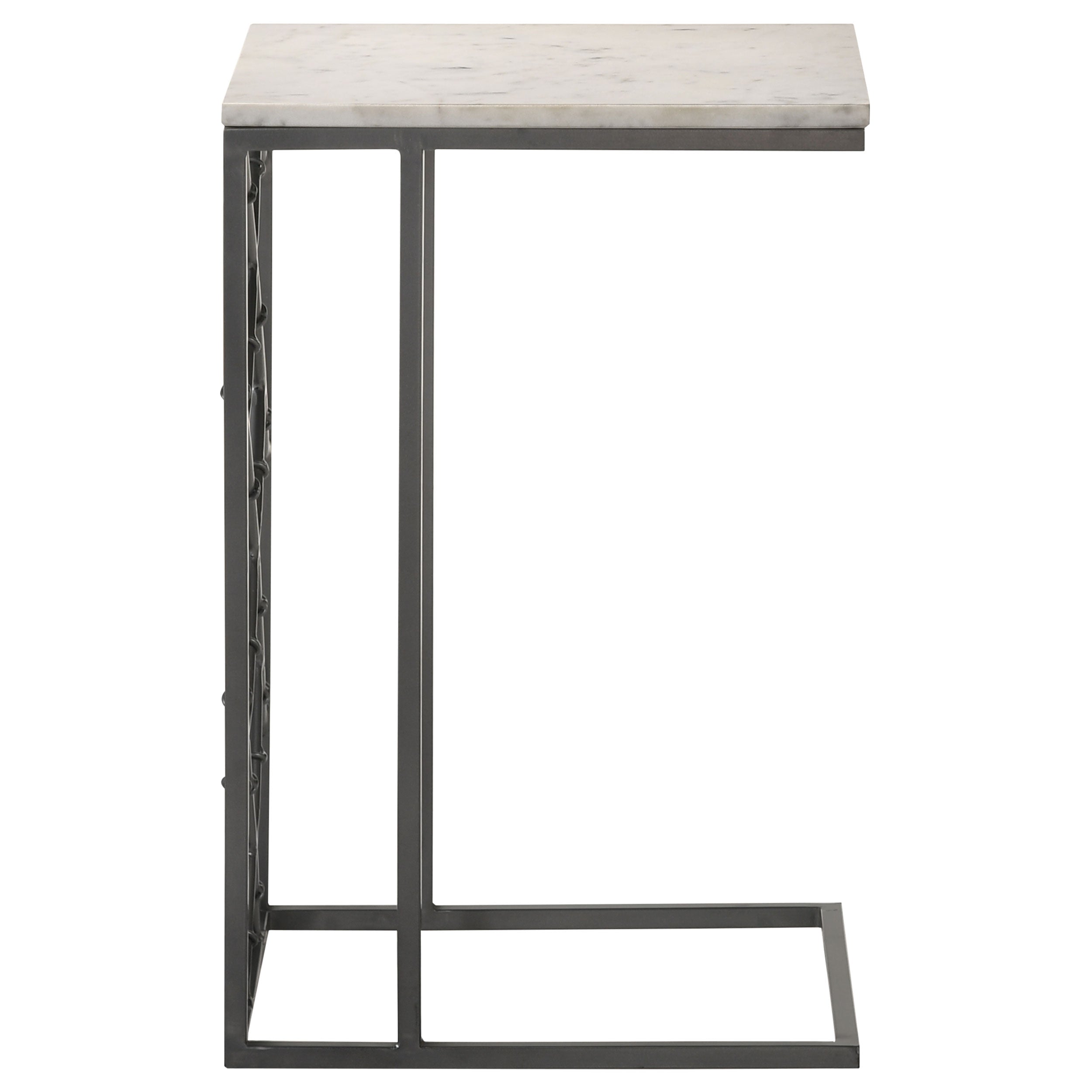 Angeliki Accent Table with Marble Top White Side Table Grey