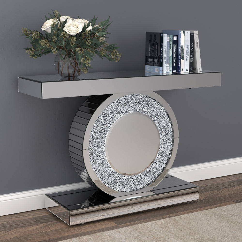 Bergenia Rectangular Console Table Silver