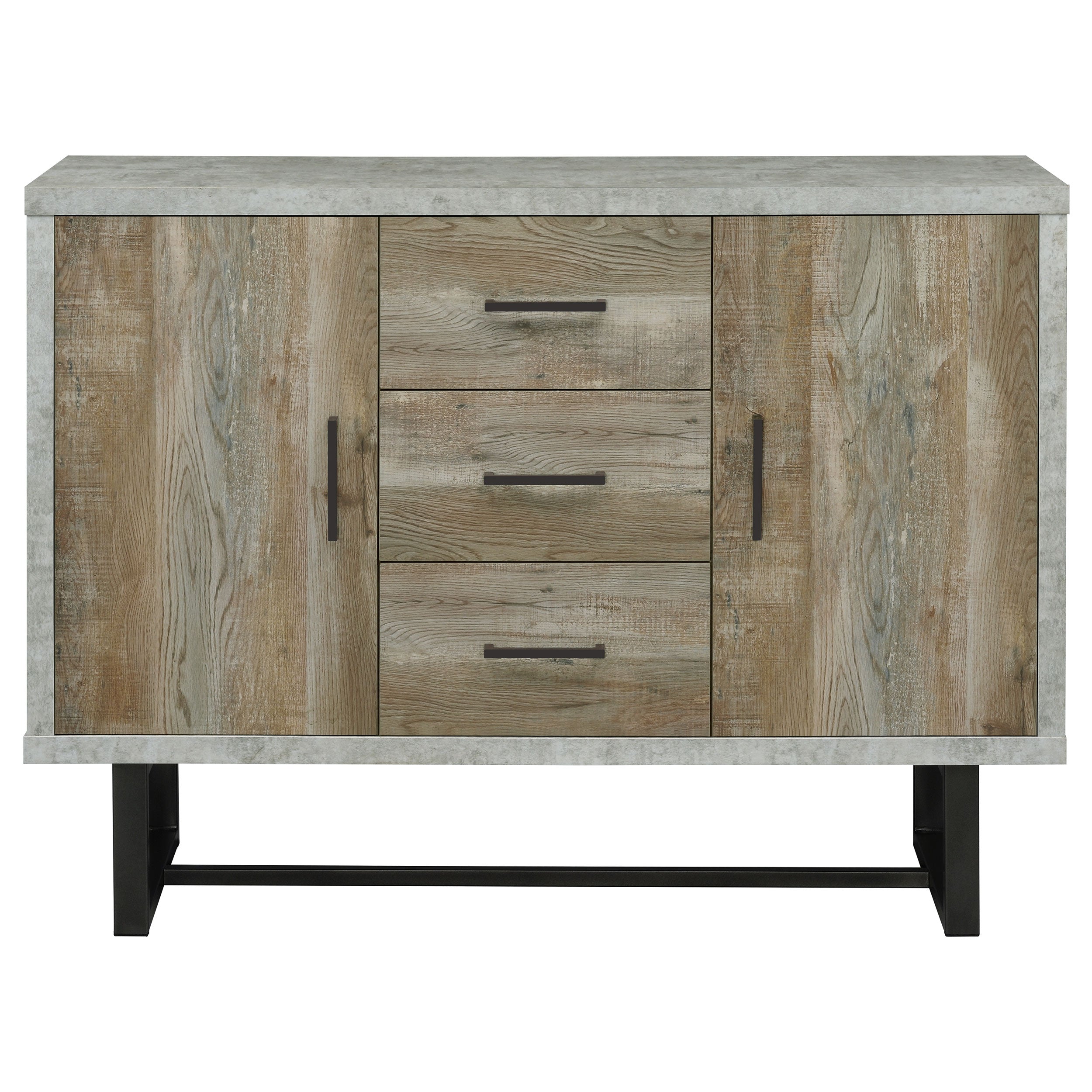 Abelardo 3-drawer Accent Cabinet Weathered Oak and Cement