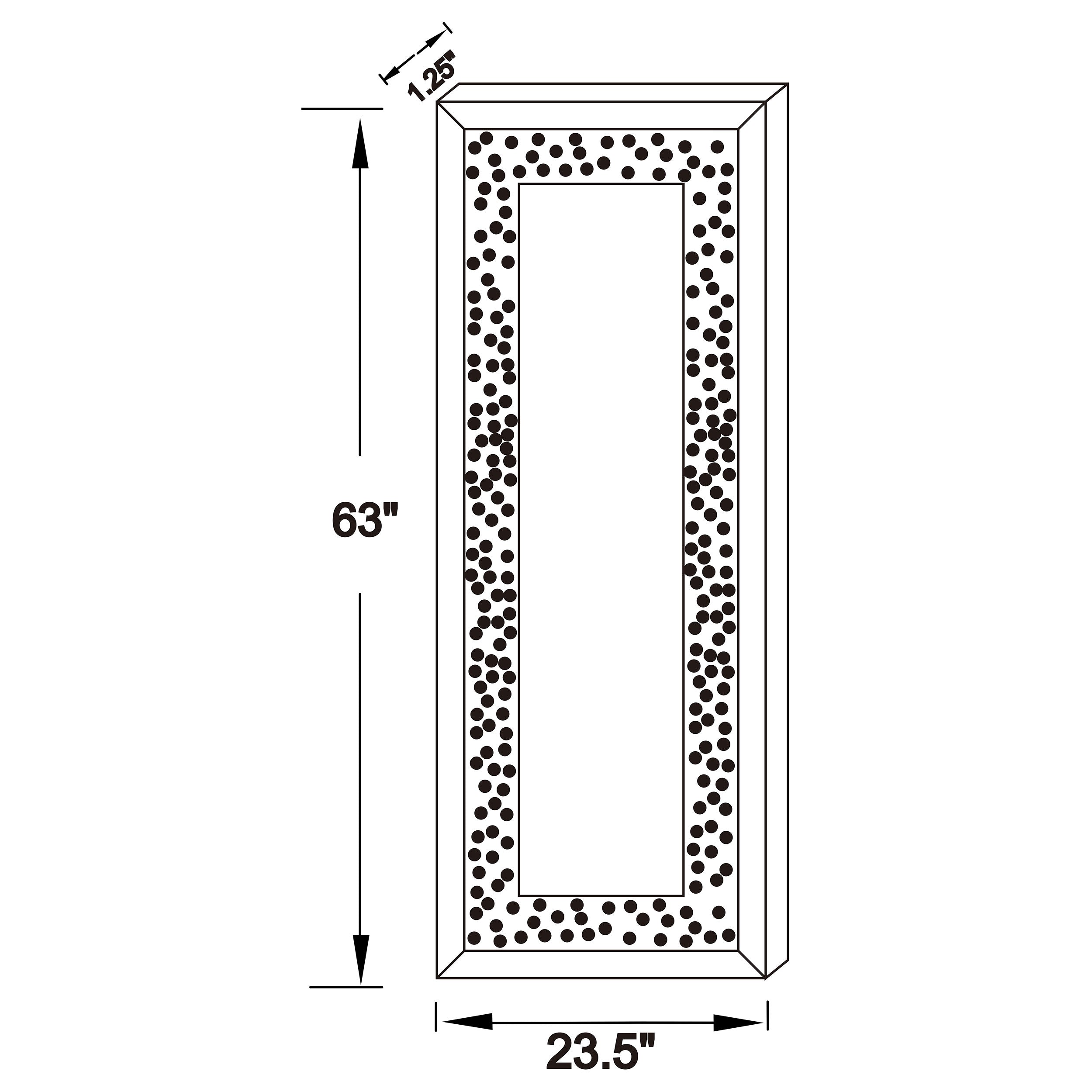 Valerie Crystal Inlay Rectangle Floor Mirror