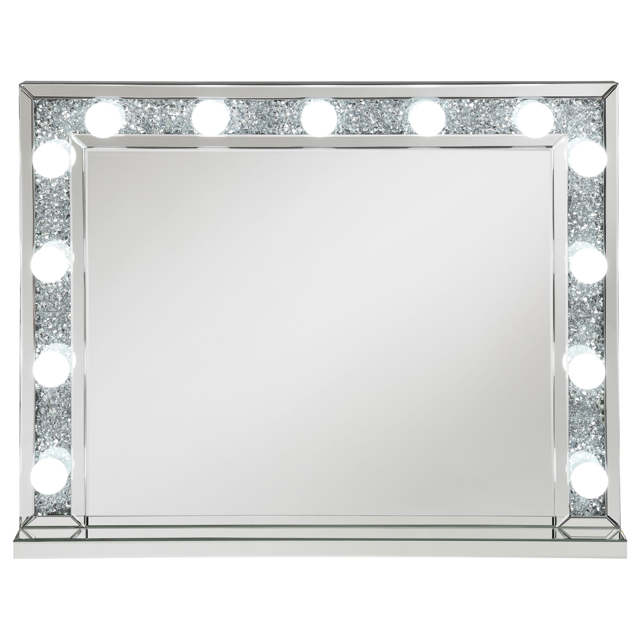 Wilmer Rectangular Table Mirror with Lighting Silver