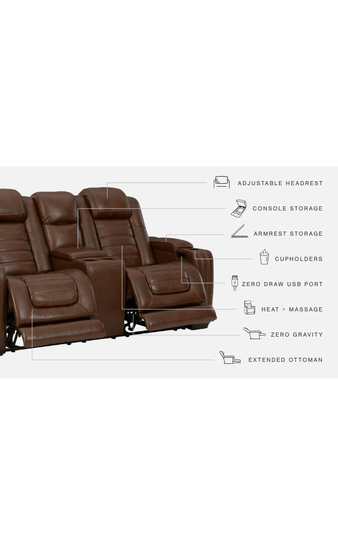 Backtrack Power Reclining Loveseat with Console