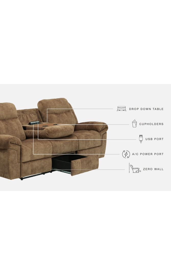 Huddle-Up Reclining Sofa with Drop Down Table