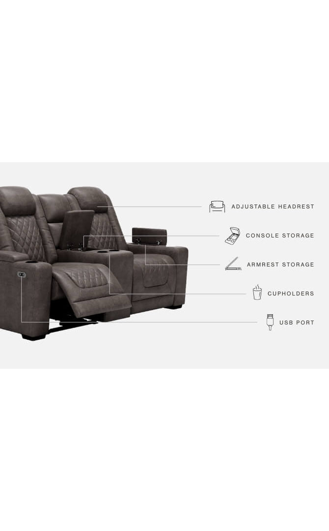 HyllMont Power Reclining Loveseat with Console