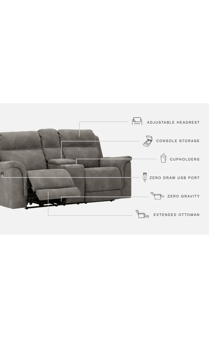 Next-Gen DuraPella Power Reclining Loveseat with Console