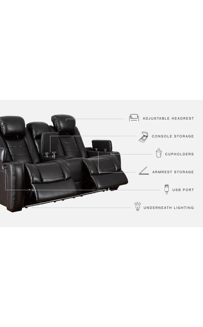 Party Time Power Reclining Loveseat with Console