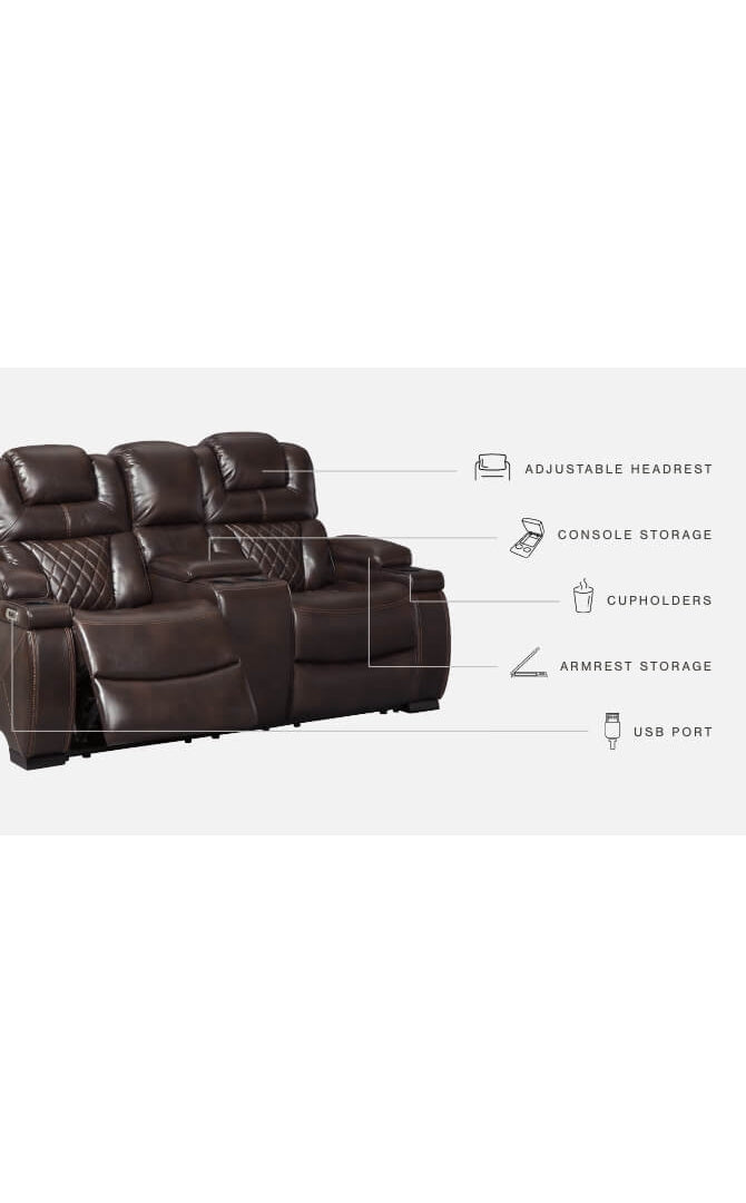 Warnerton Power Reclining Loveseat with Console