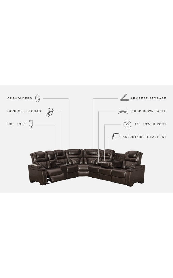 Warnerton 3-Piece Power Reclining Sectional