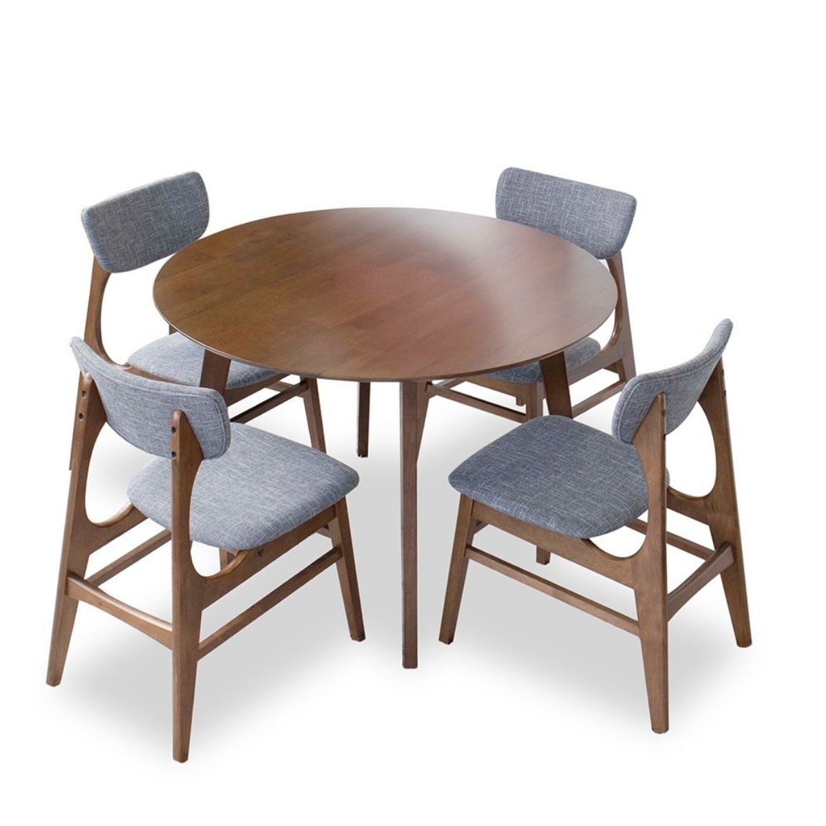 Aliana Dining set with 4 Collins Gray Chairs Walnut