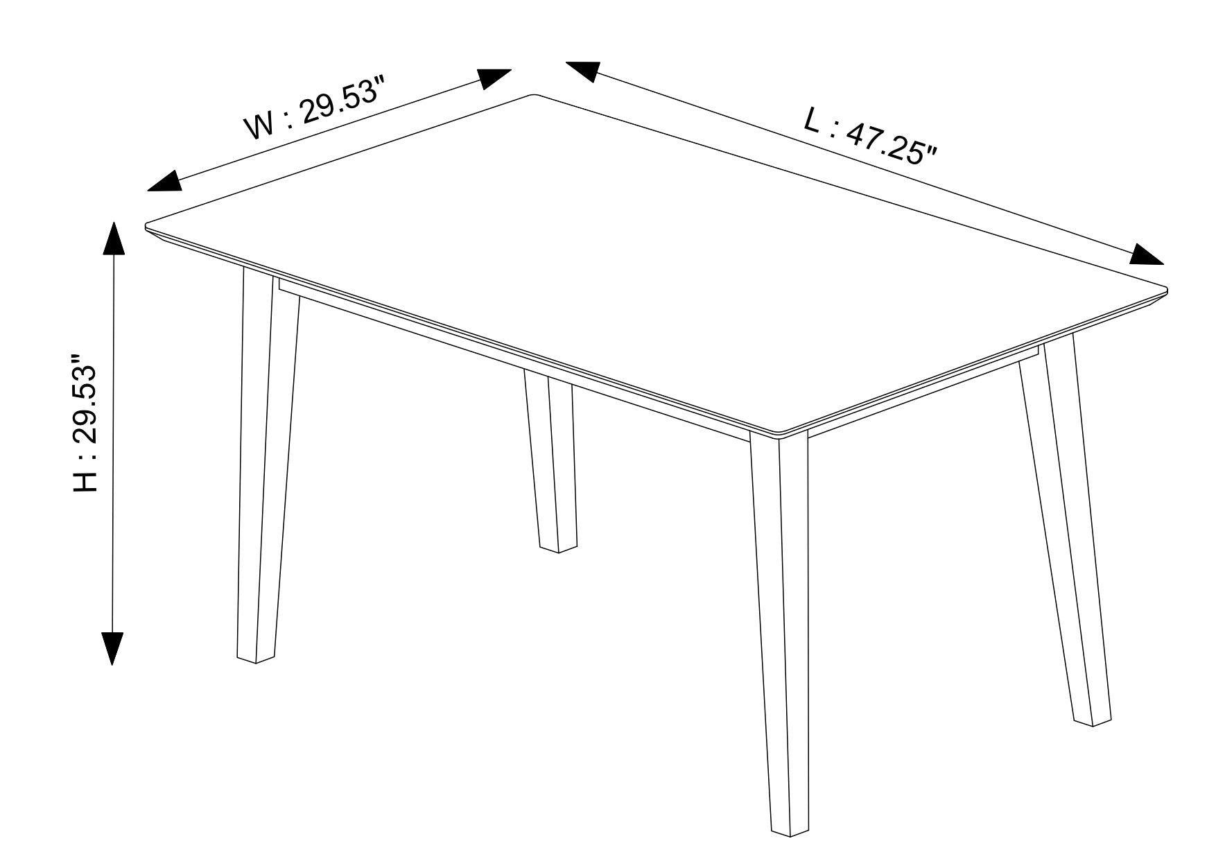 Dining Set, Abbott Walnut Small Table 4 Abbott Chairs