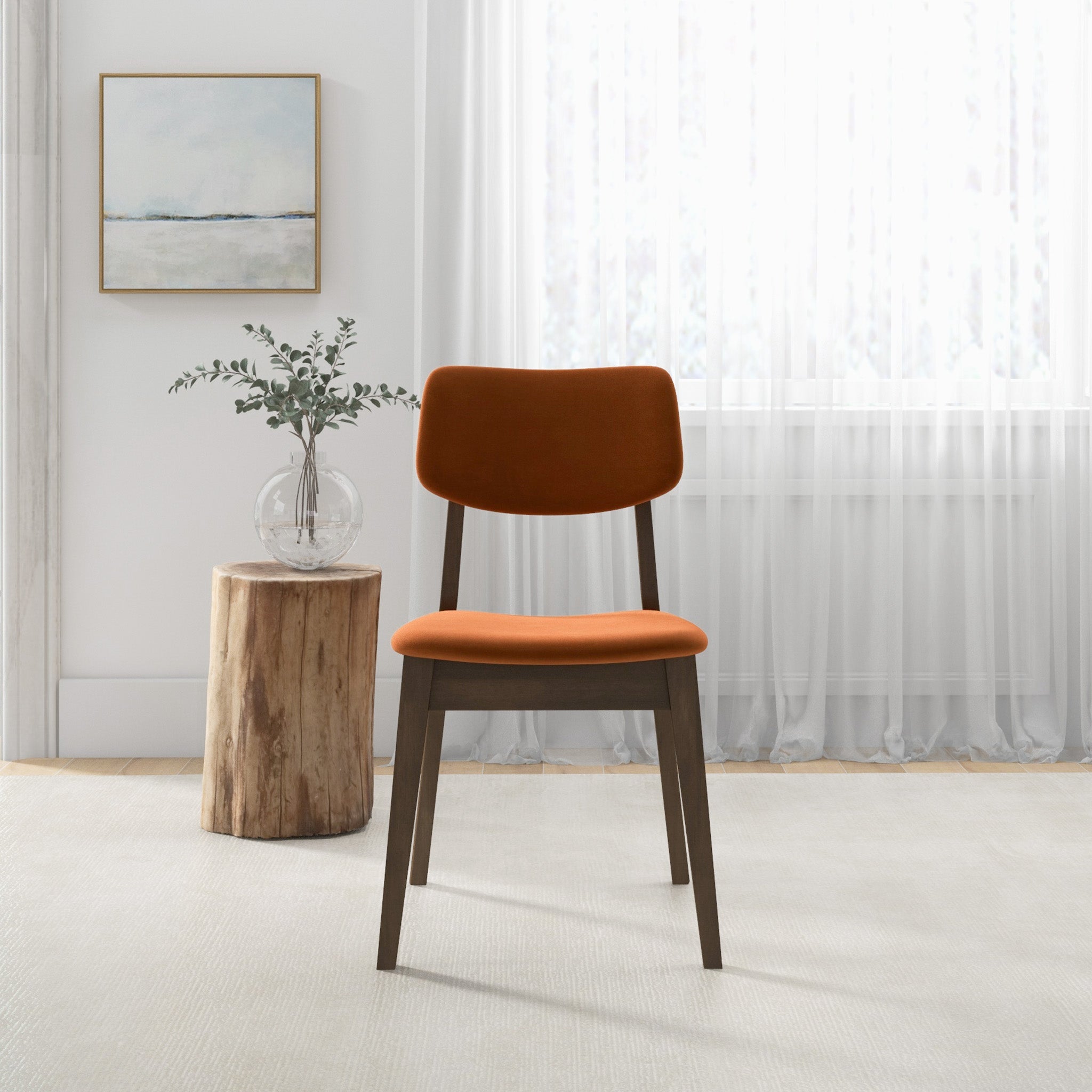 Abbott Burnt Orange Velvet Dining Chair