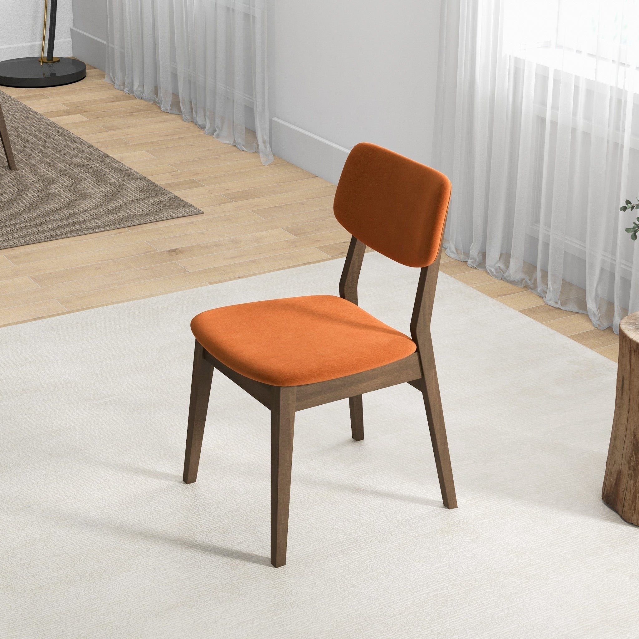 Abbott Burnt Orange Velvet Dining Chair