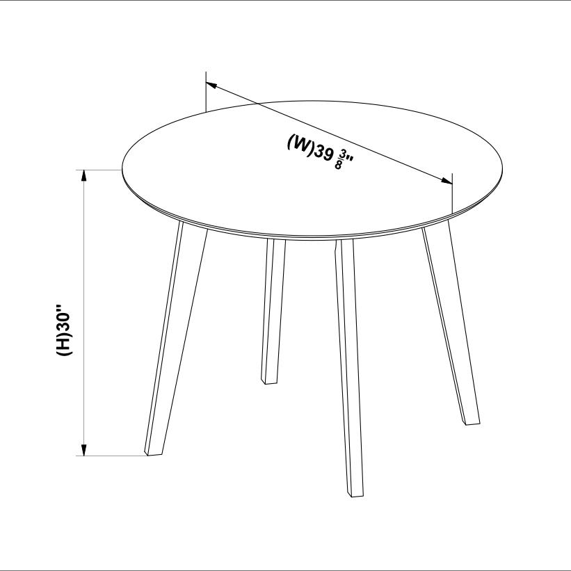 Aliana Dining set with 4 Ohio Dark Gray Chairs White