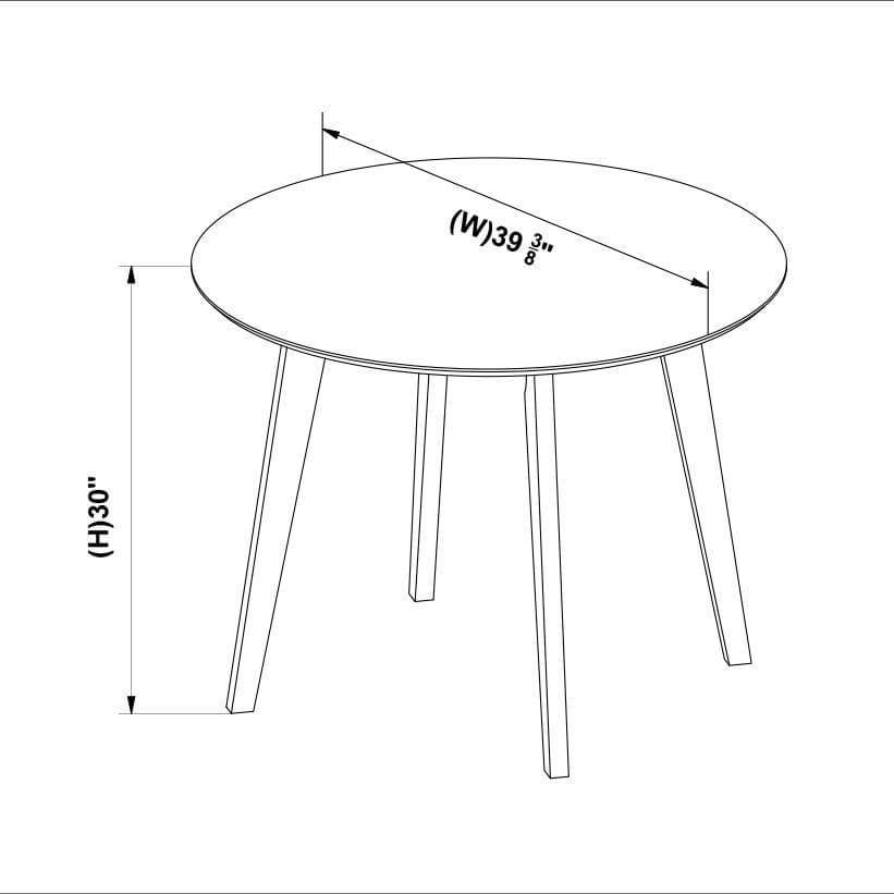 Aliana Dining set with 4 Ohio Light Gray Chairs White