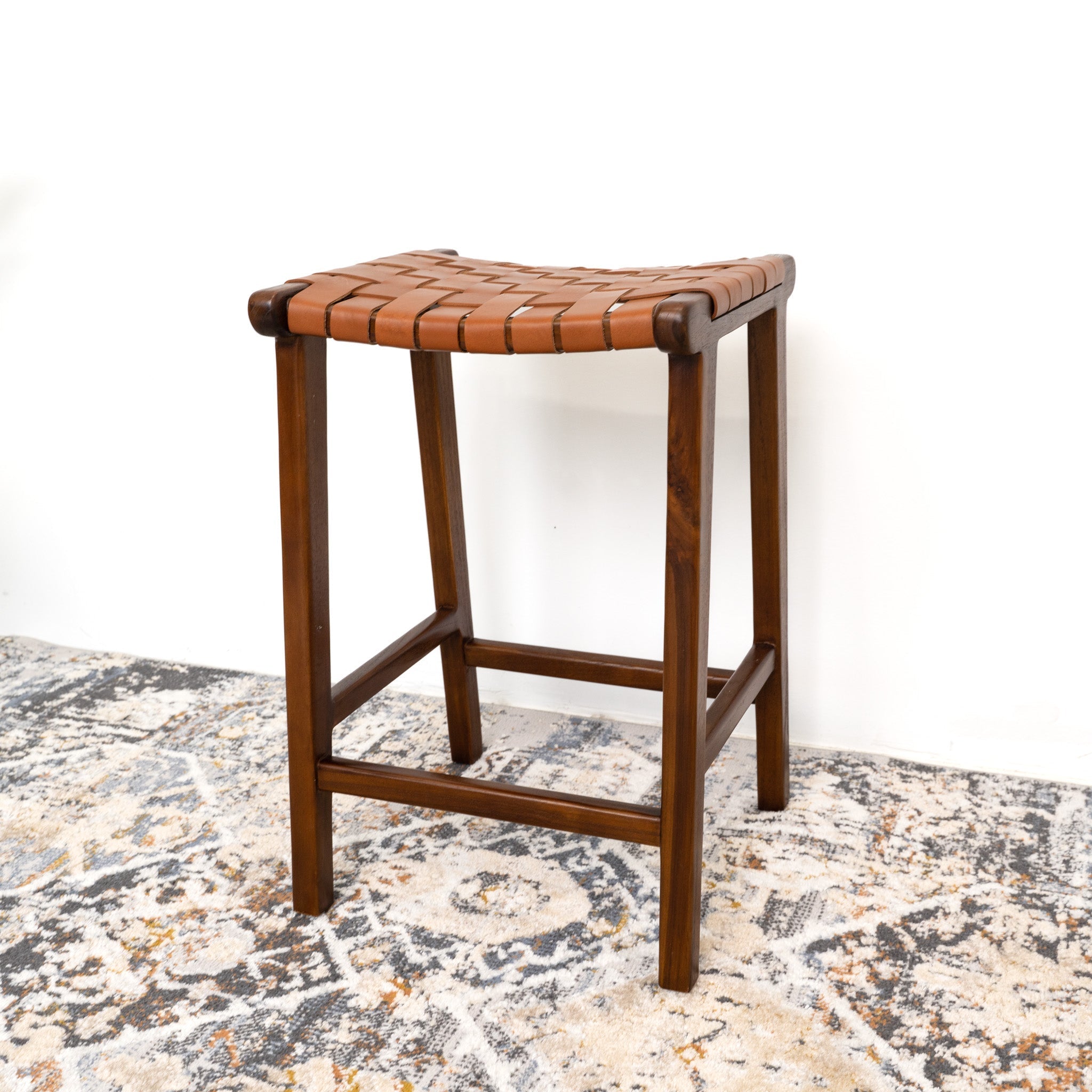 Andaman Tan Leather Counter Stool