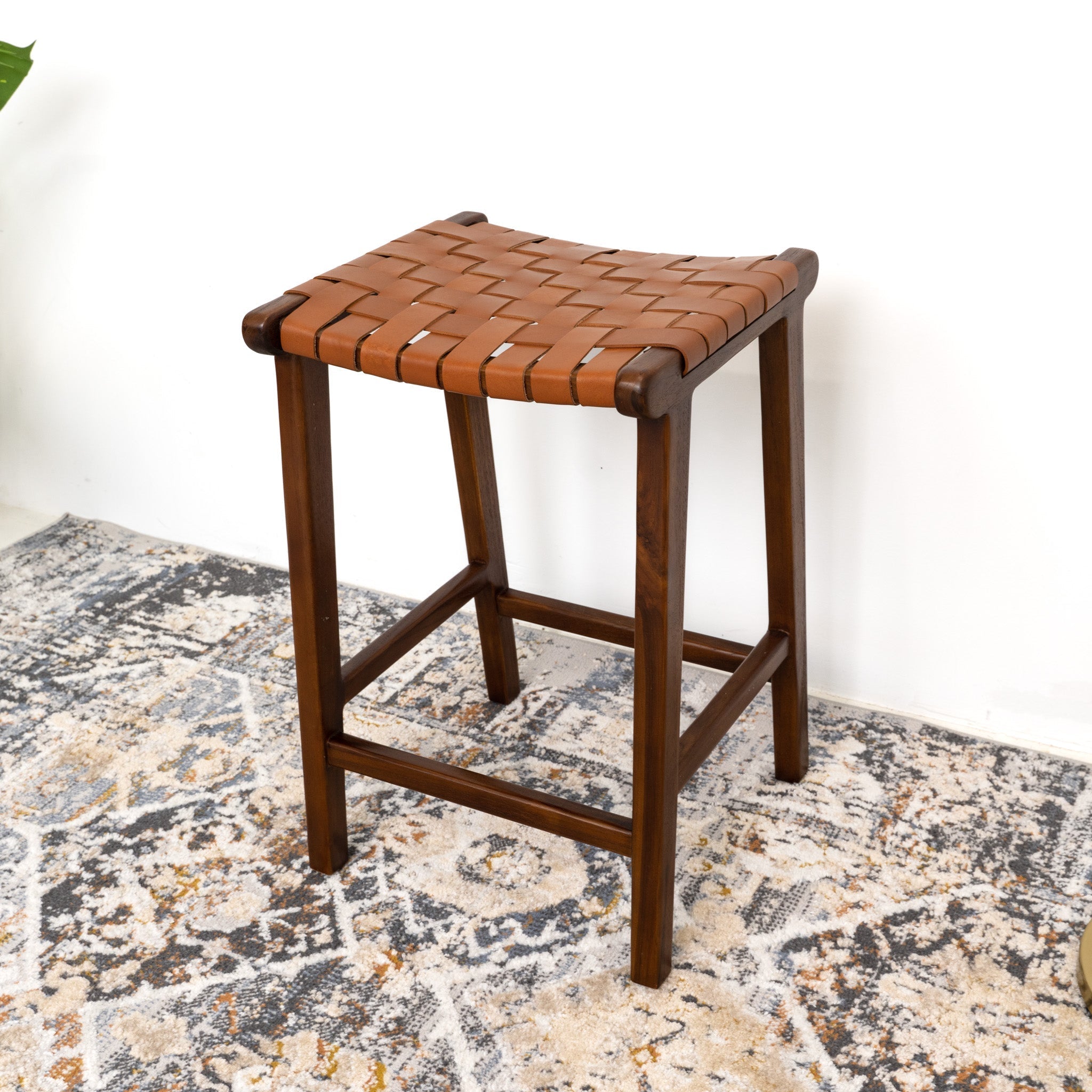 Andaman Tan Leather Counter Stool