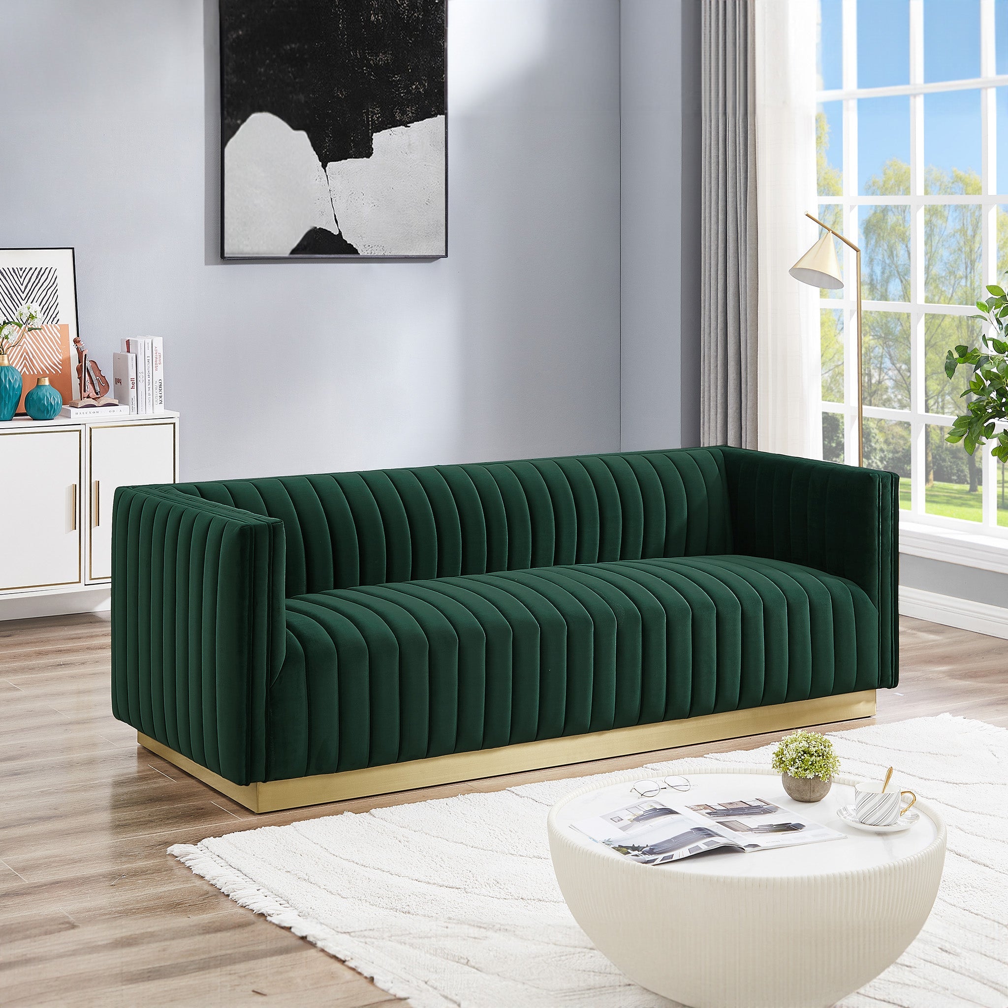 Atlanta Sofa Dark Green Velvet