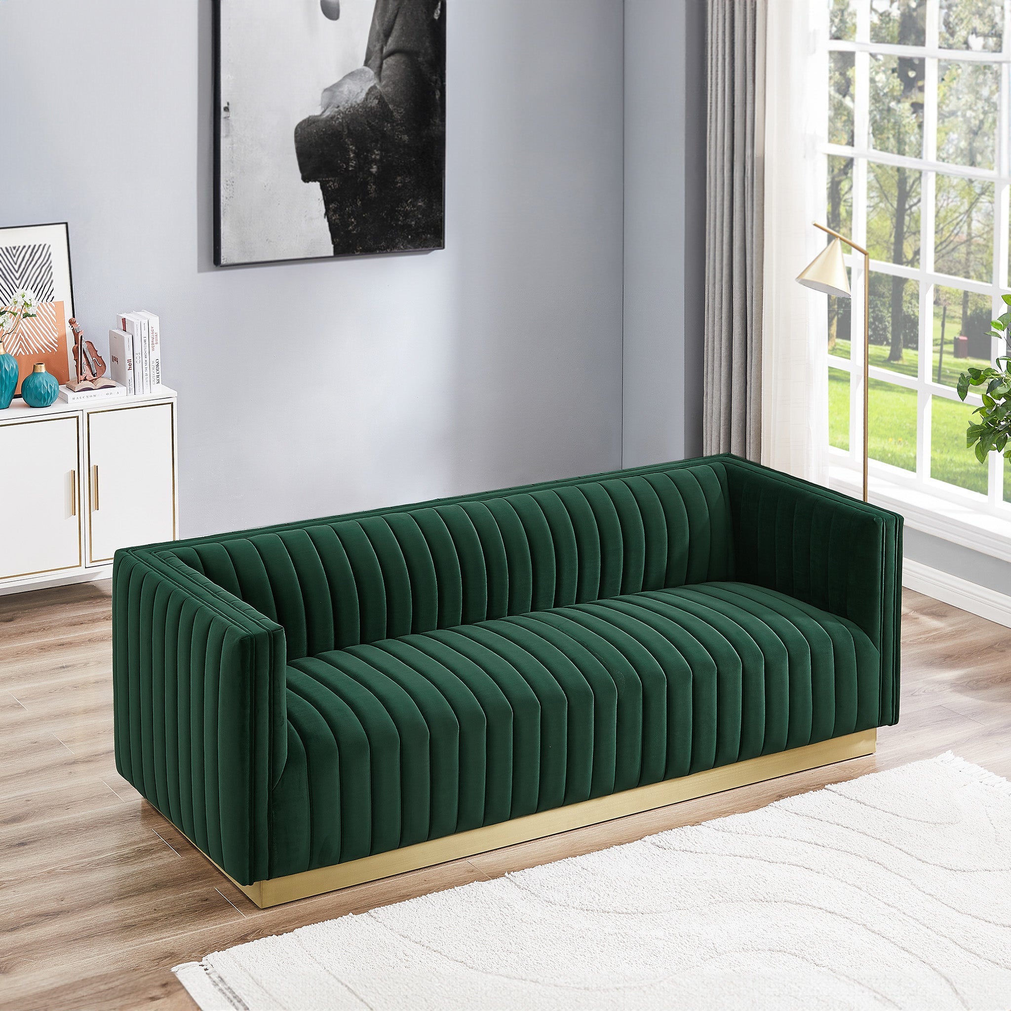 Atlanta Sofa Dark Green Velvet