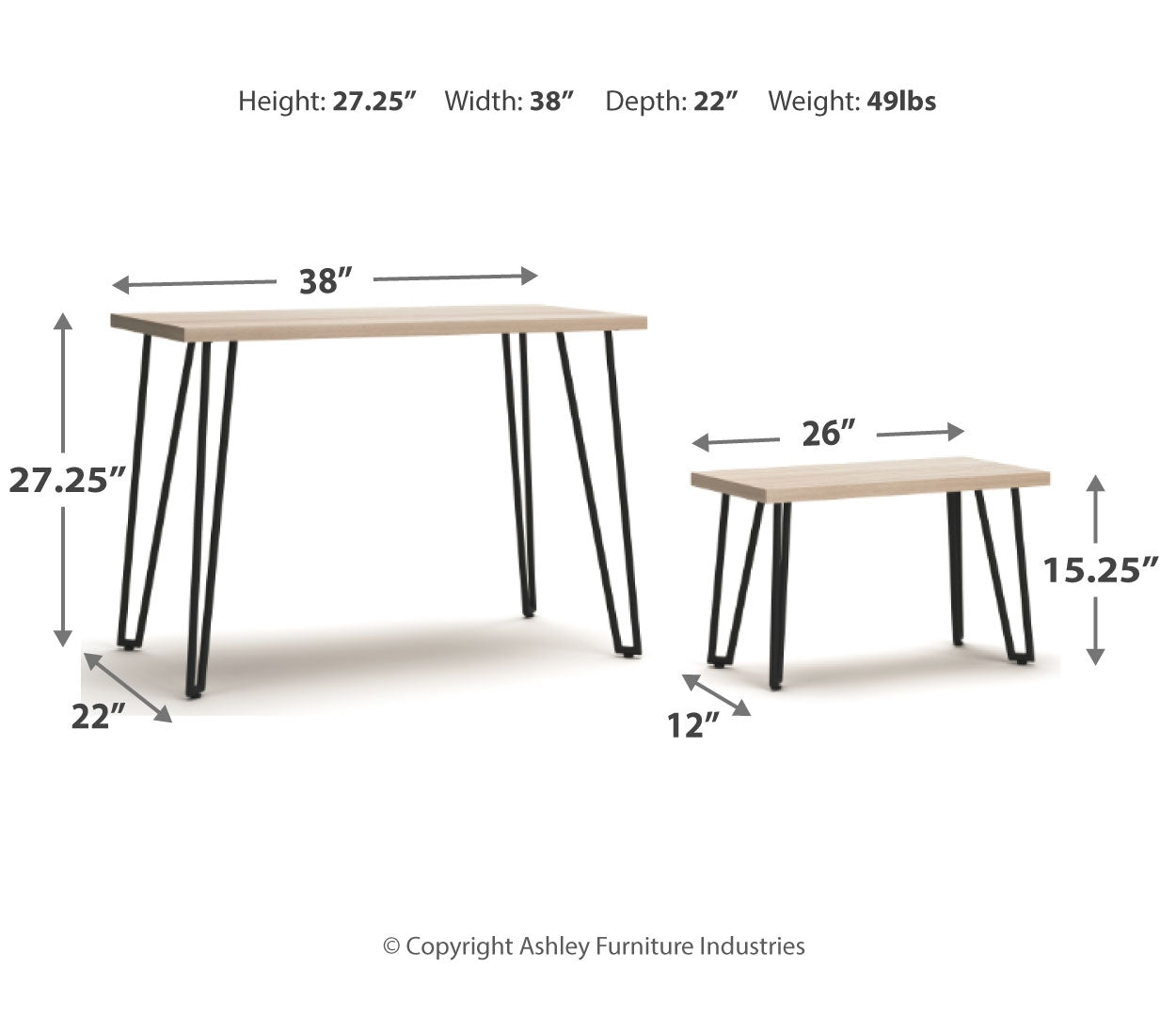 Blariden Desk with Bench