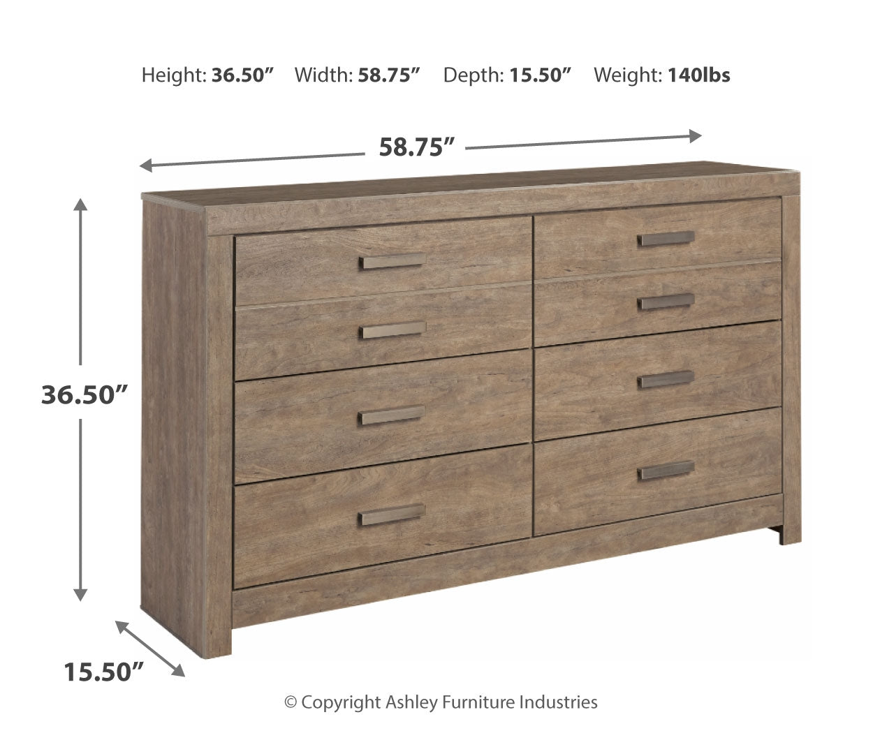 Culverbach Queen/Full Panel Headboard Bed with Dresser