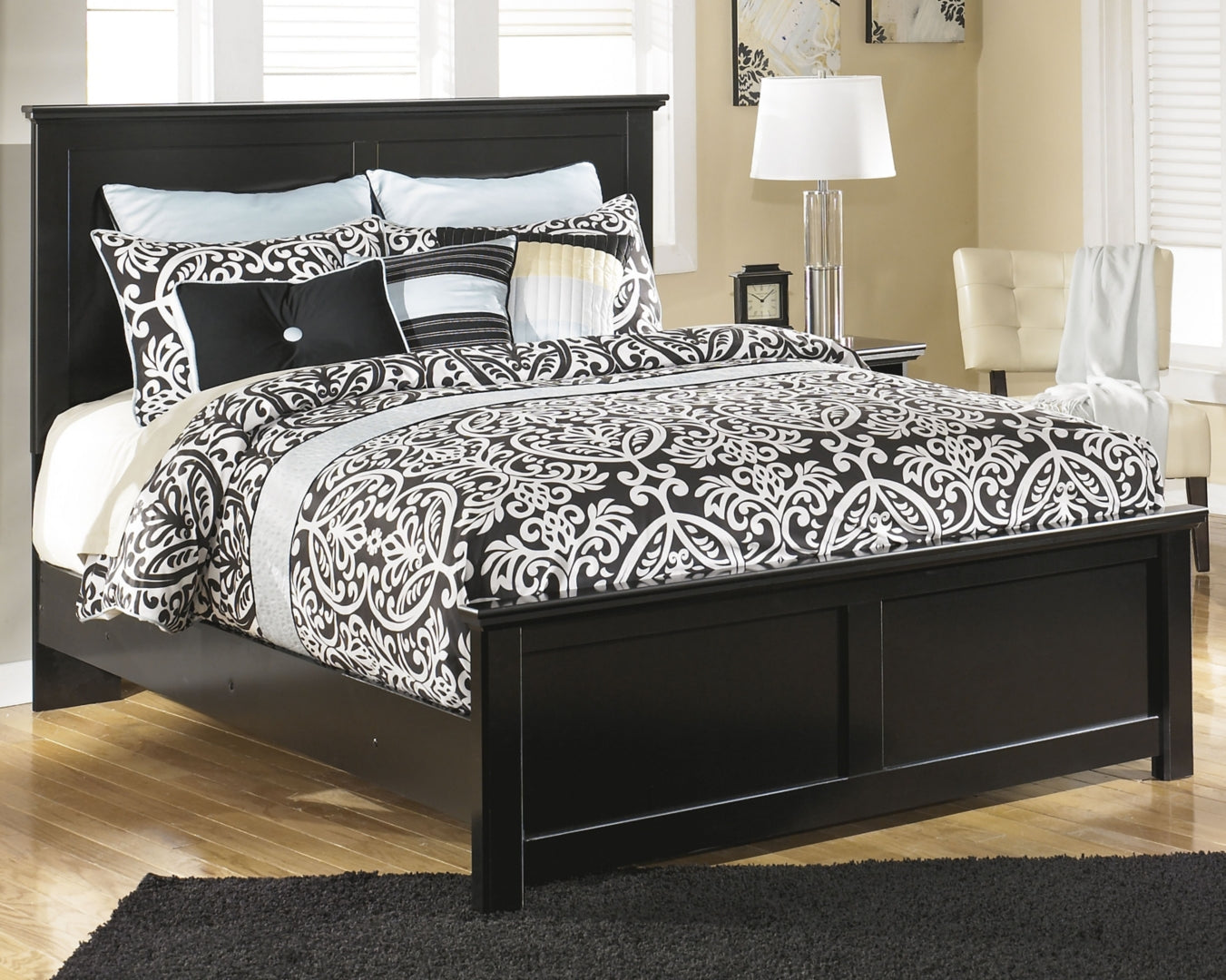 Maribel Queen/Full Panel Headboard Bed with Dresser