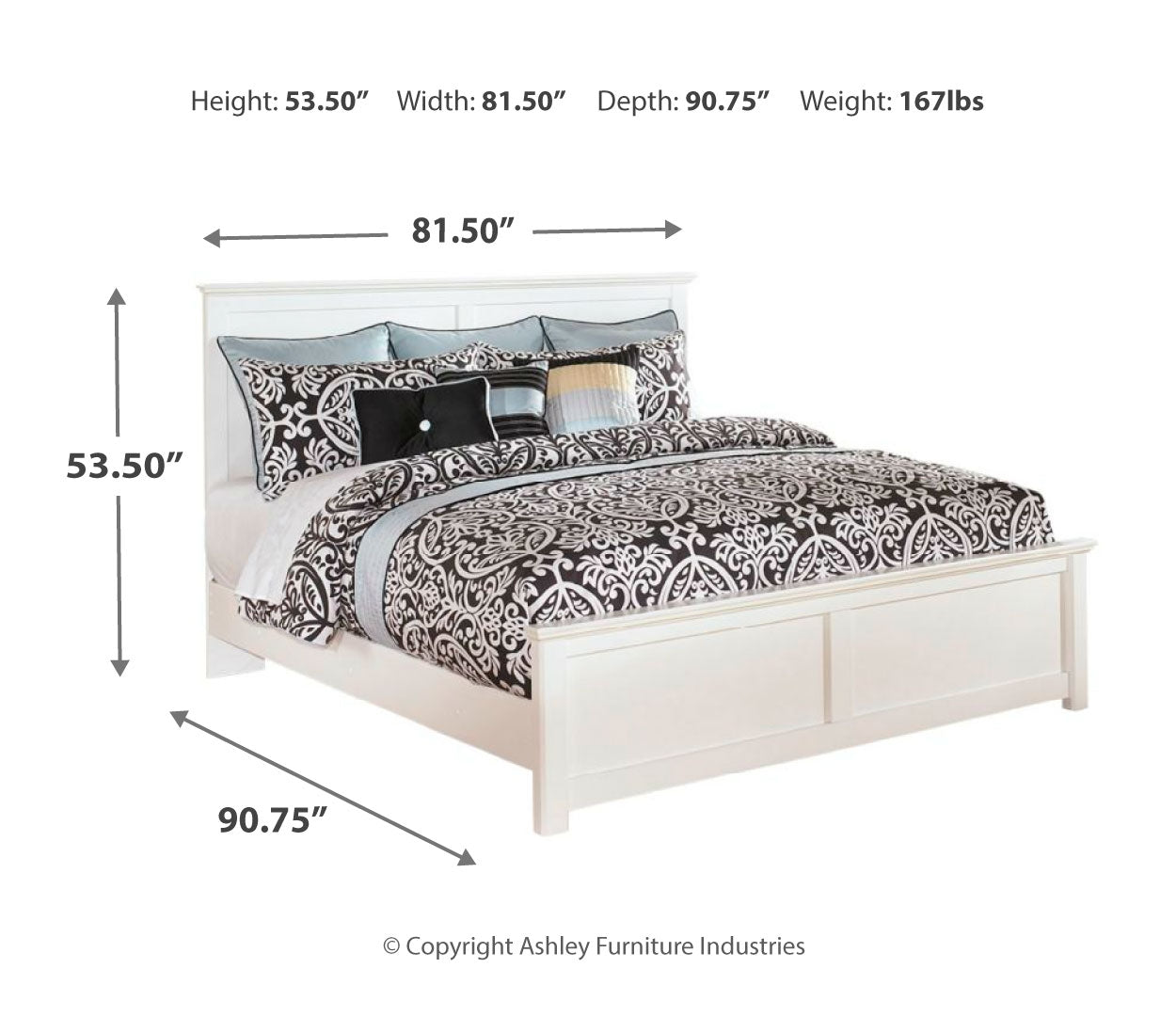 Bostwick Shoals King Panel Bed with Mirrored Dresser