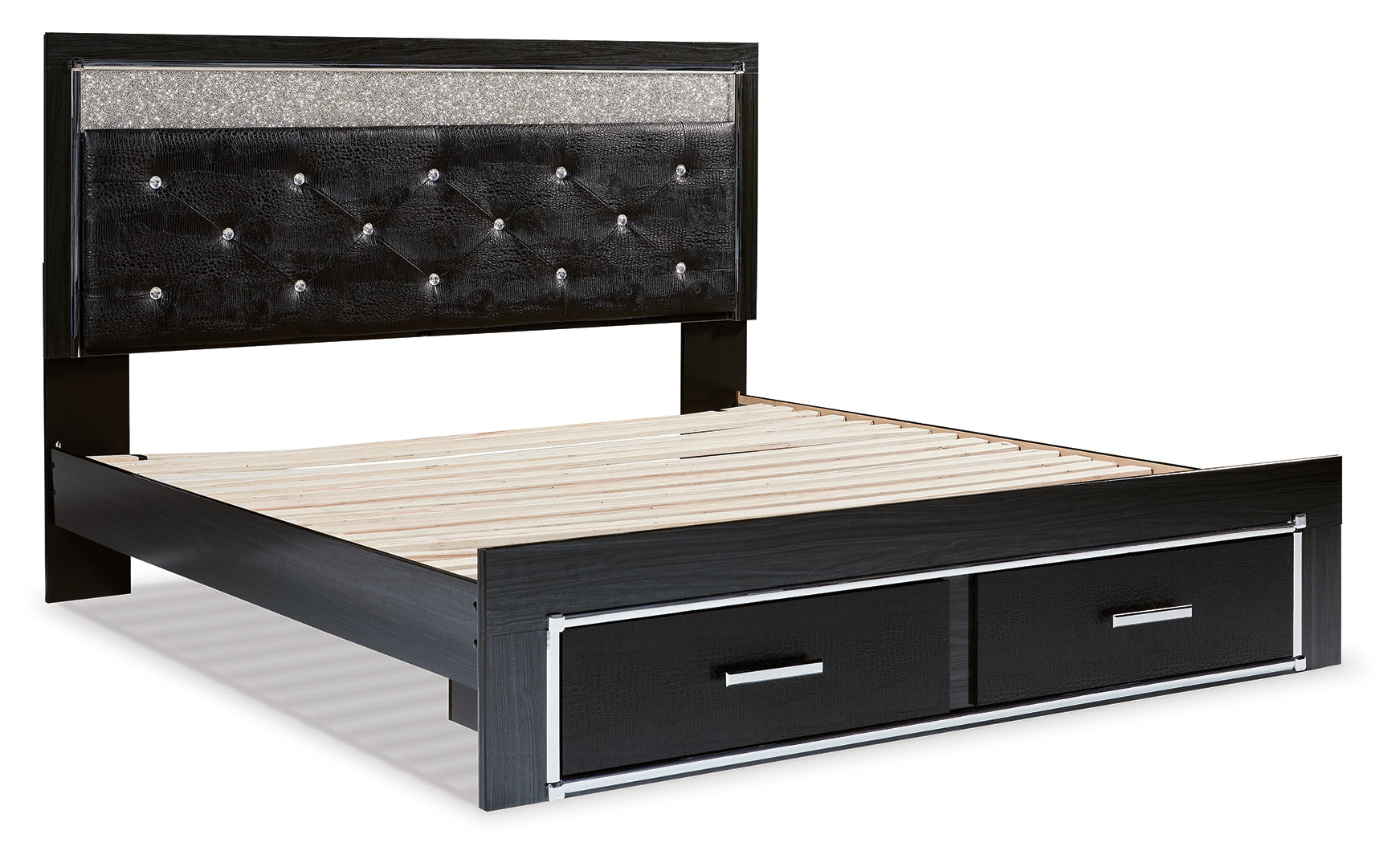 Kaydell King Upholstered Panel Storage Platform Bed