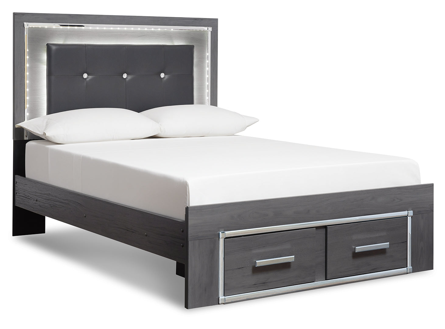 Lodanna Full Panel Bed with 2 Storage Drawers