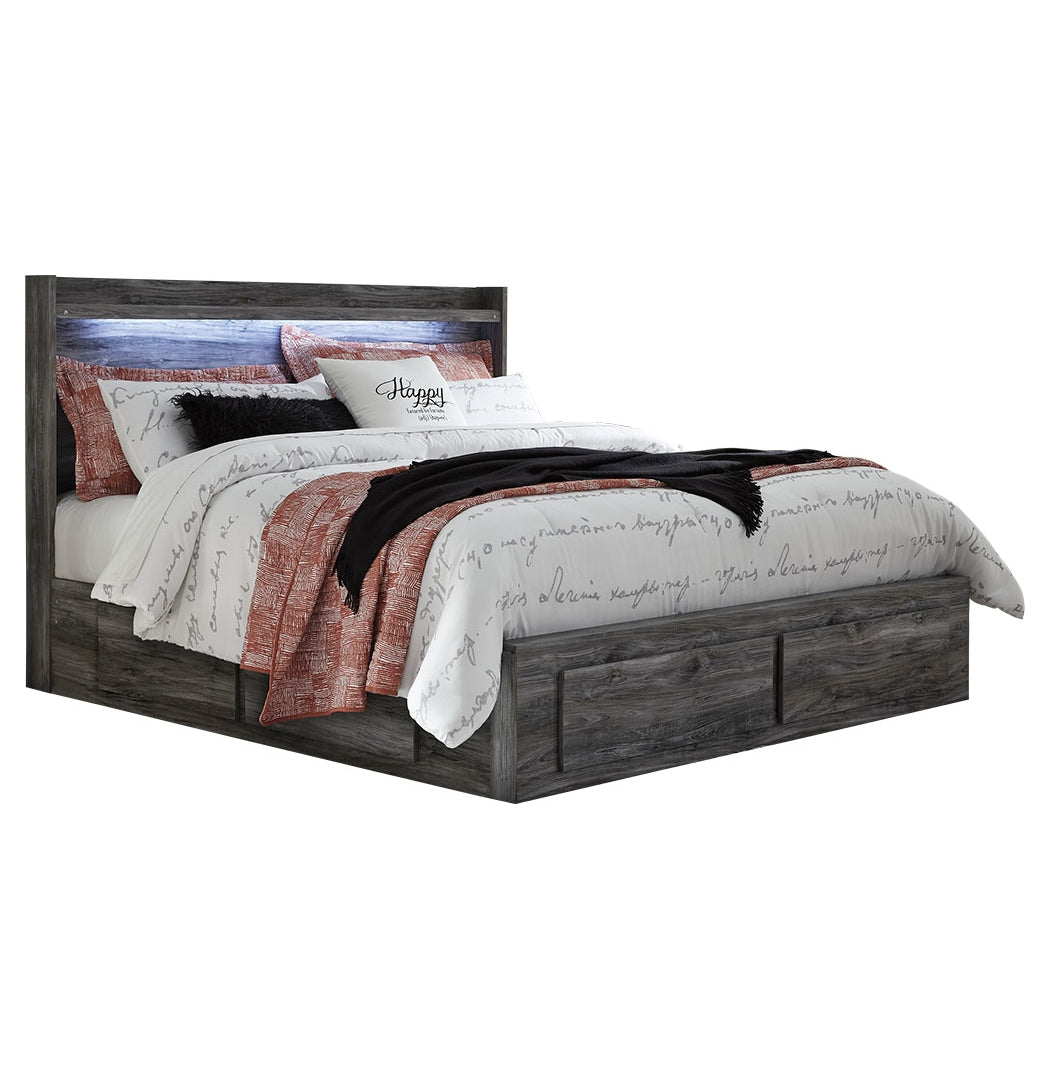 Baystorm King Panel Bed with 6 Storage Drawers with Dresser