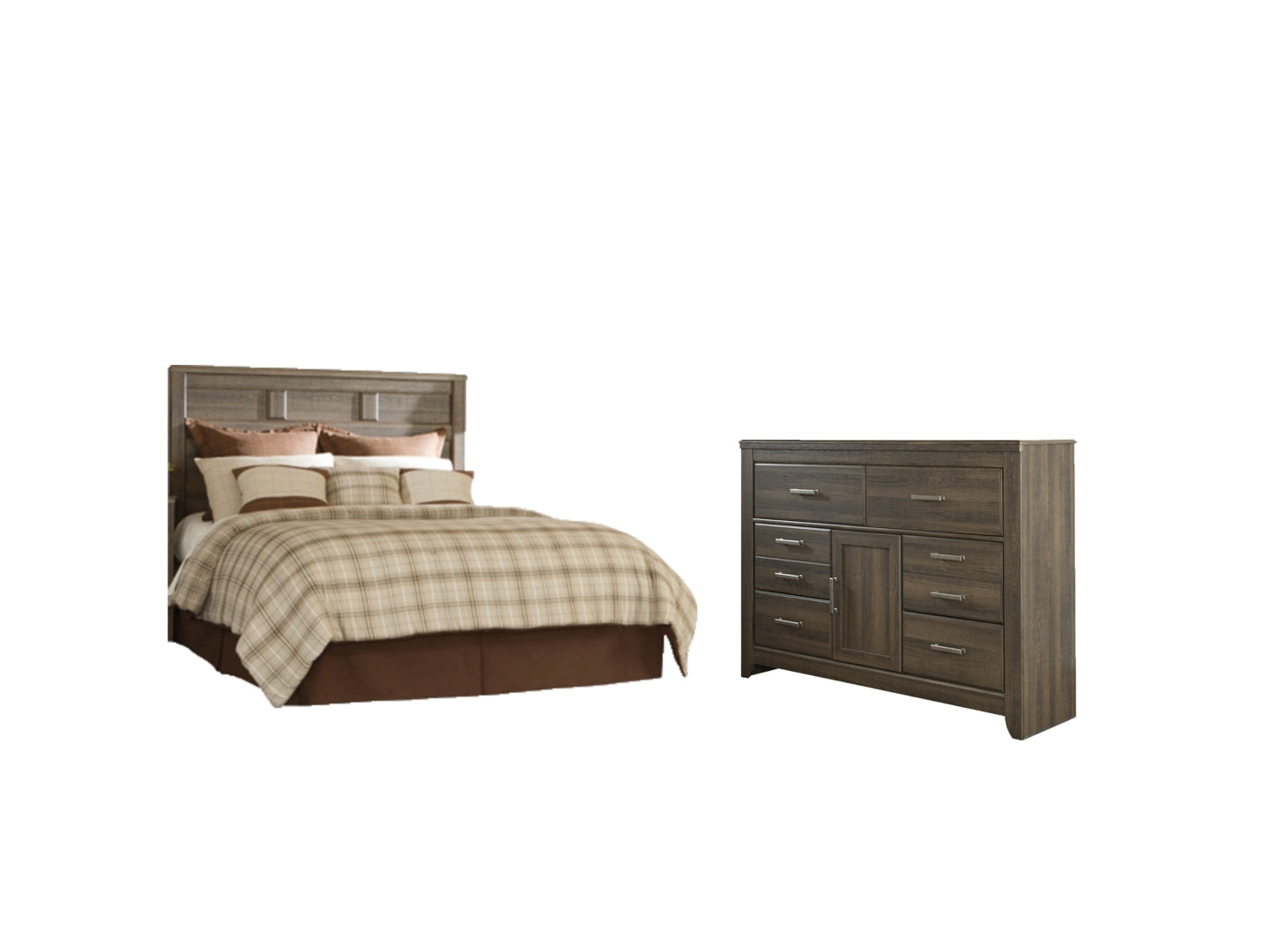 Juararo Queen Panel Headboard Bed with Dresser