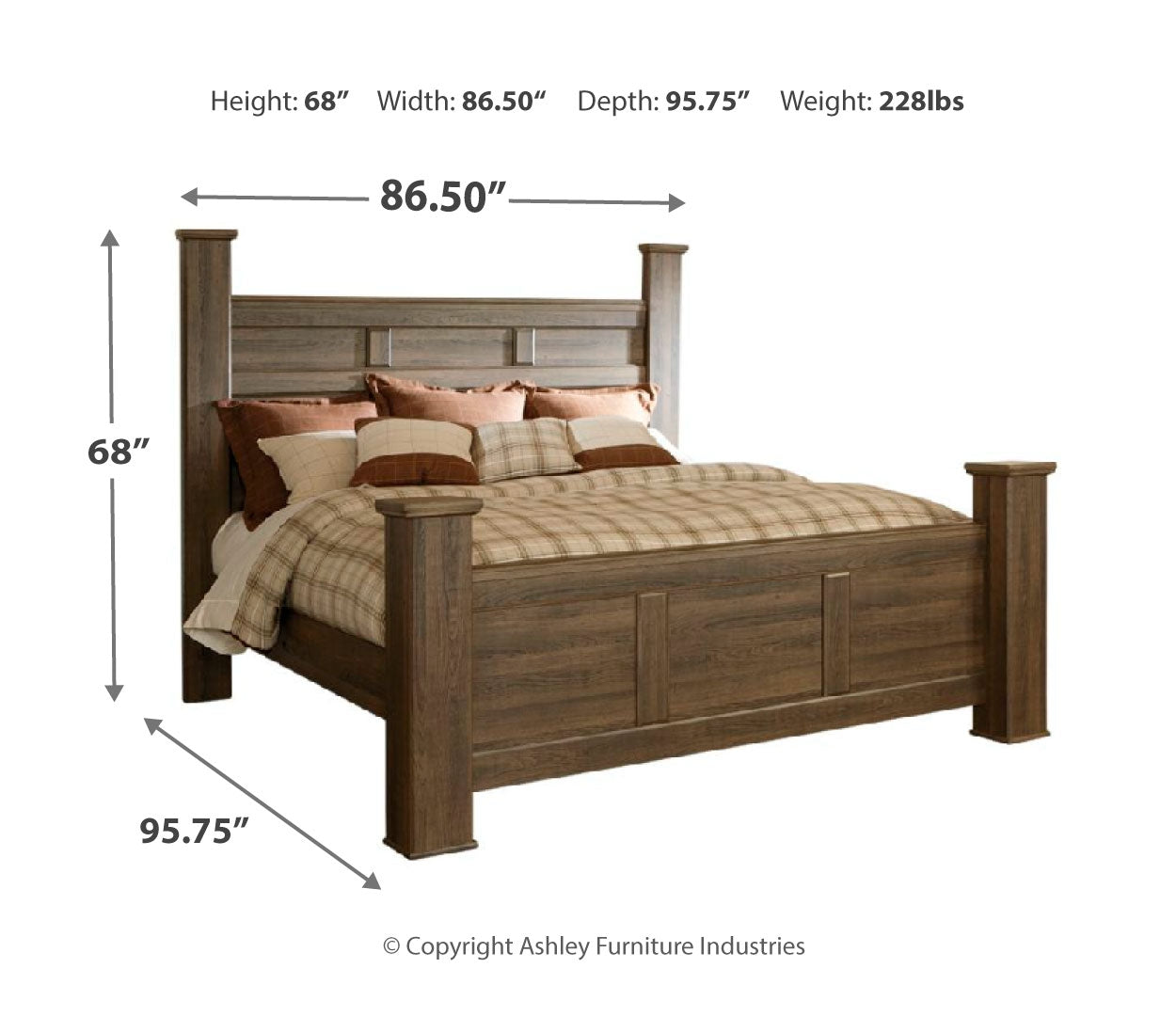 Juararo California King Poster Bed with Dresser