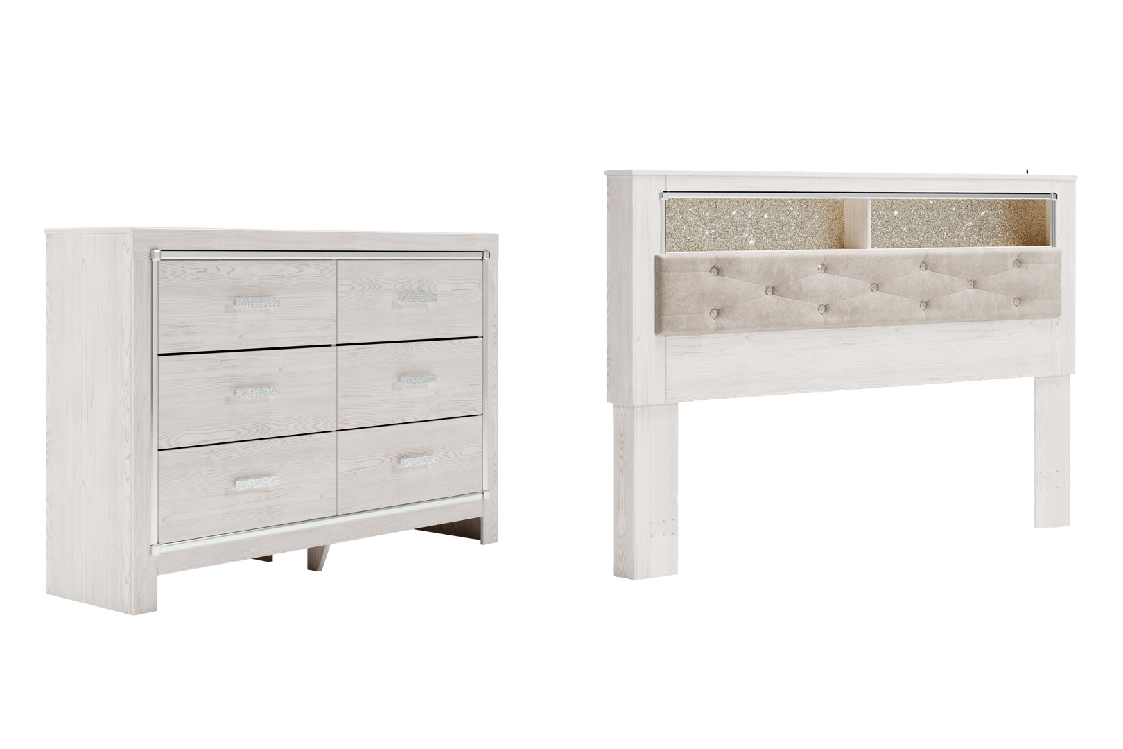 Altyra King Bookcase Headboard Bed with Dresser