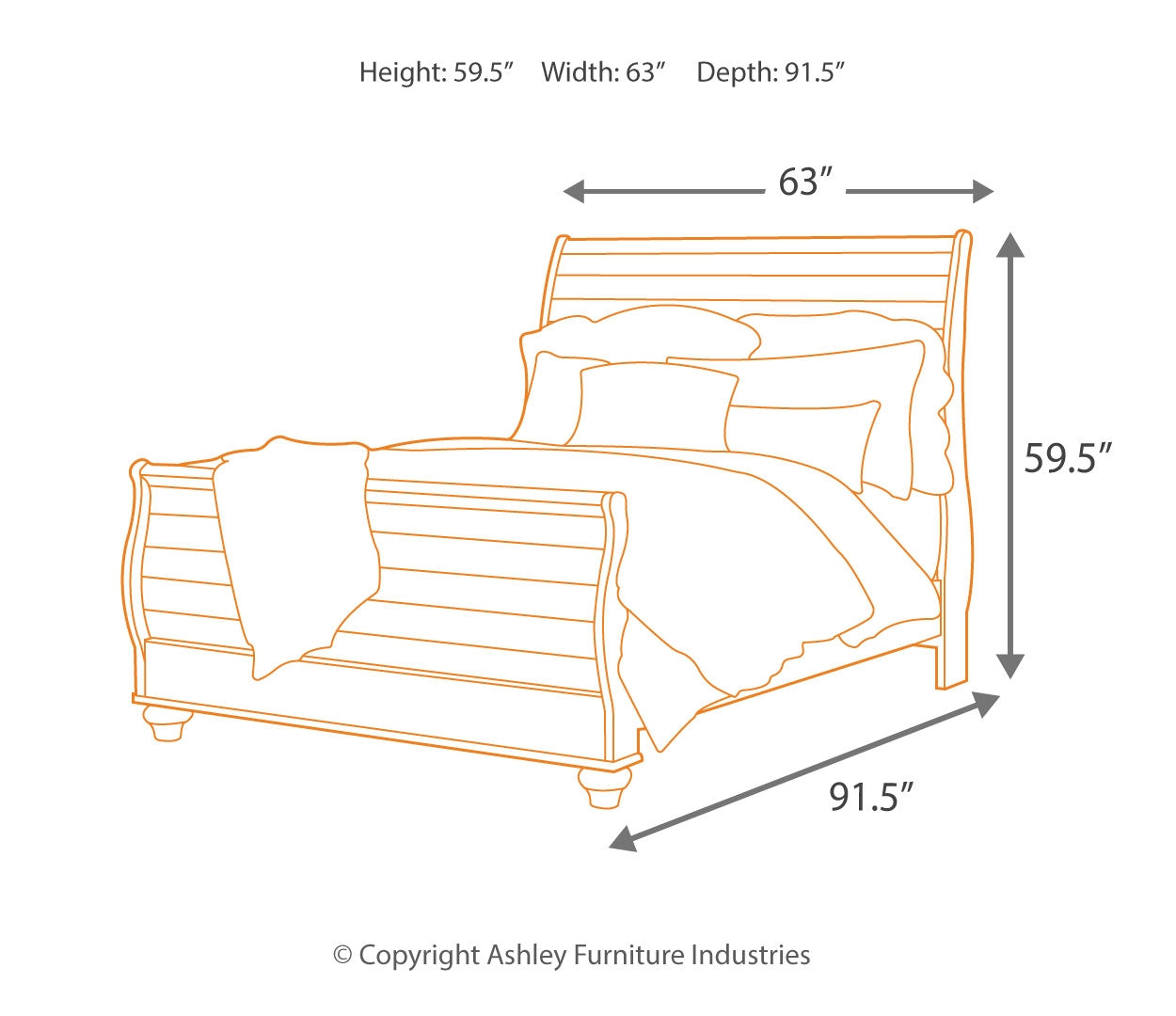 Willowton Queen Sleigh Bed