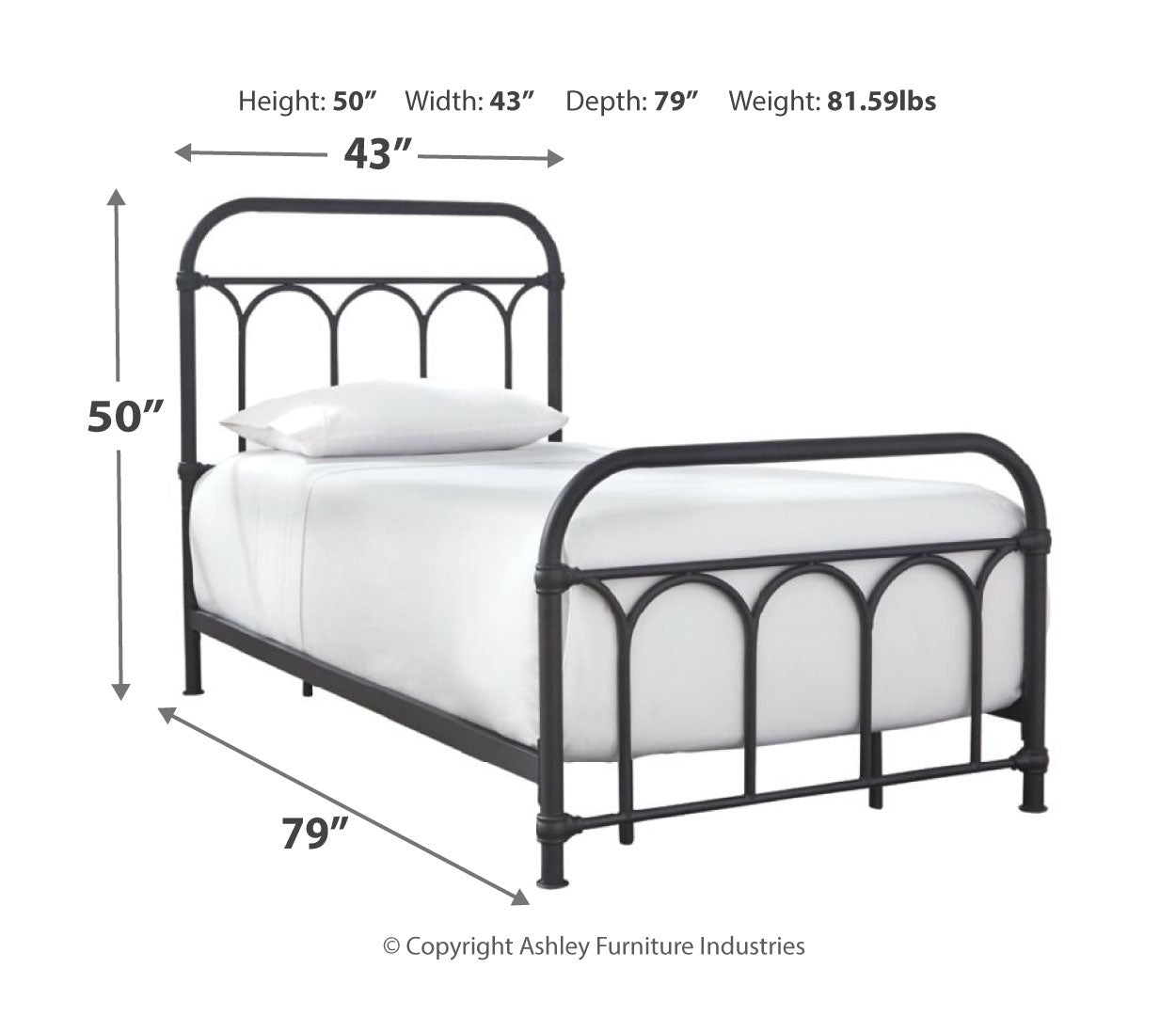 Nashburg Twin Metal Bed