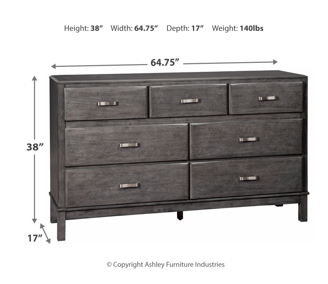 Caitbrook California King Storage Bed with 8 Storage Drawers with Dresser