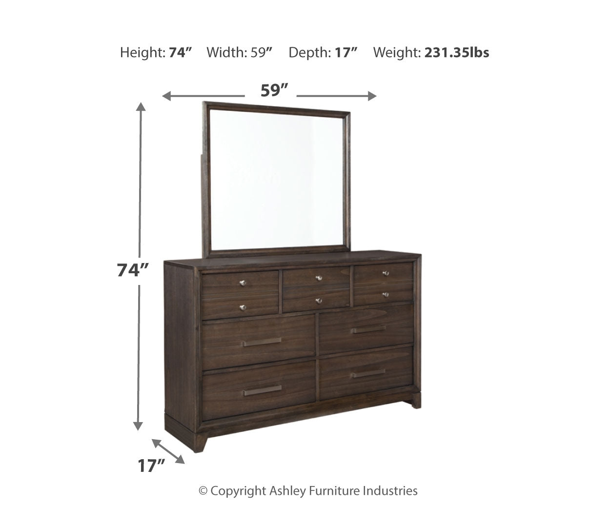 Brueban Dresser and Mirror