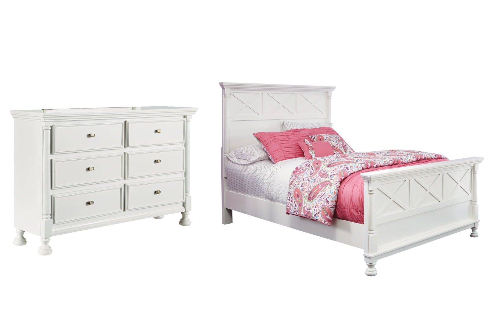 Kaslyn Queen Panel Bed with Dresser