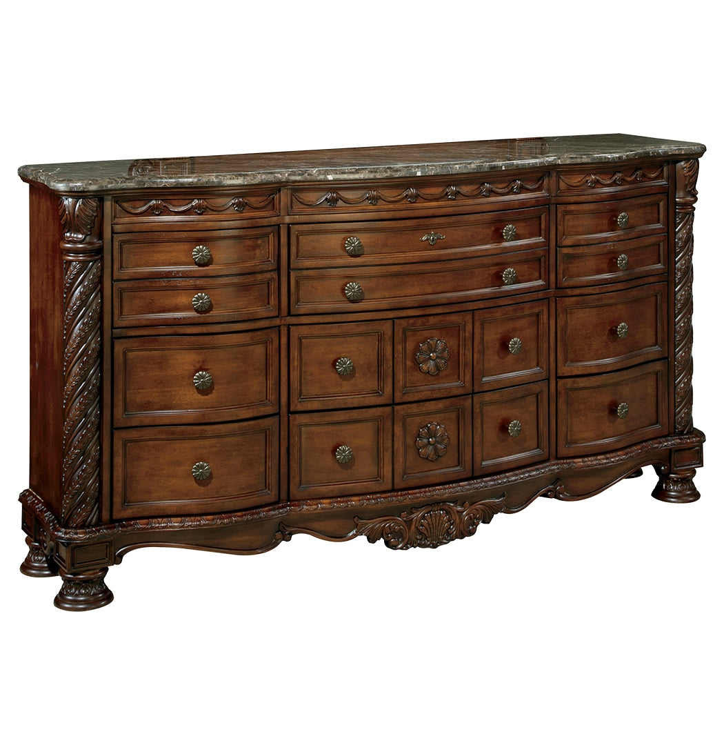 North Shore King Panel Bed with Dresser