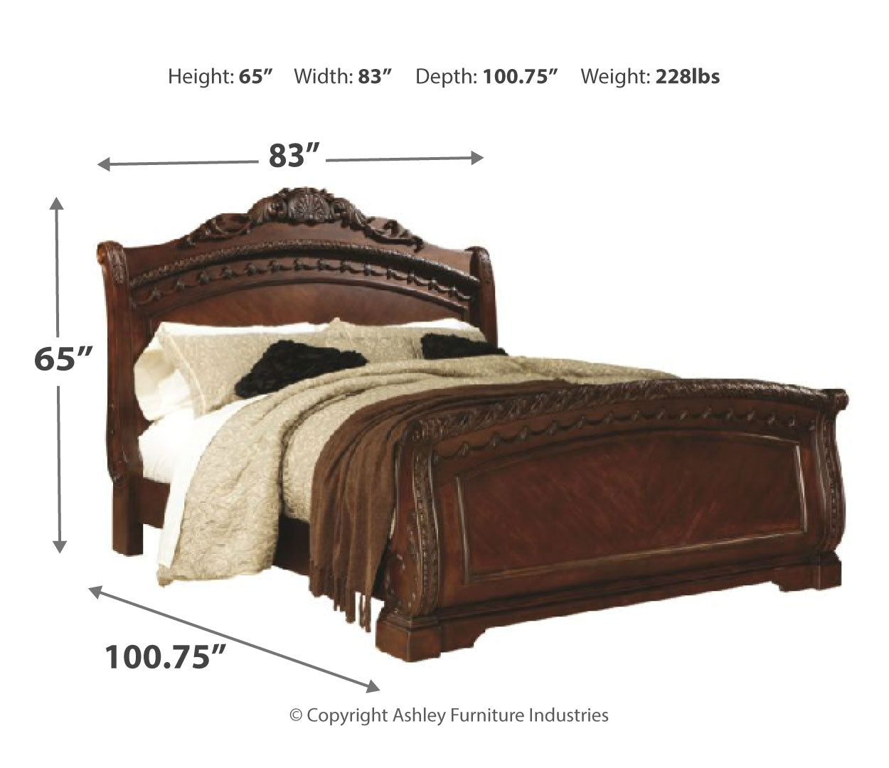 North Shore California King Sleigh Bed