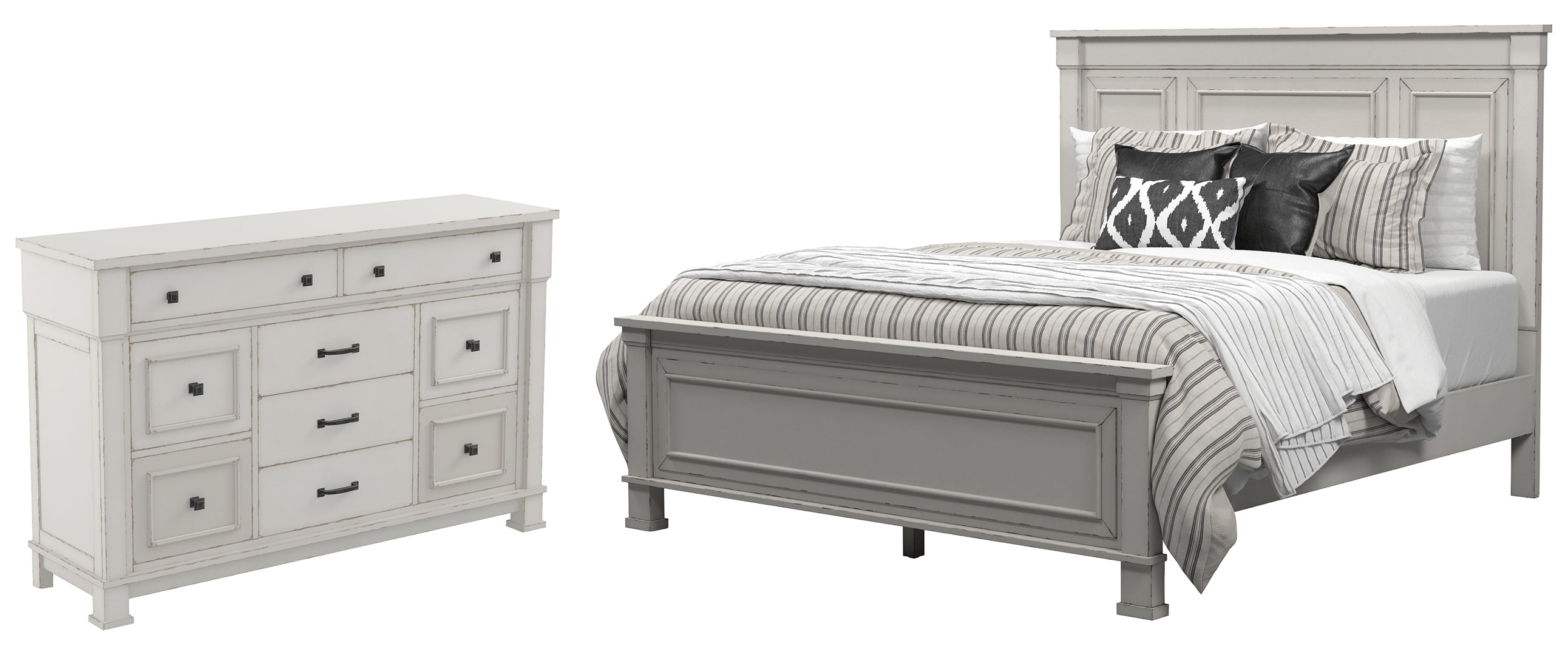 Jennily Queen Panel Bed with Dresser