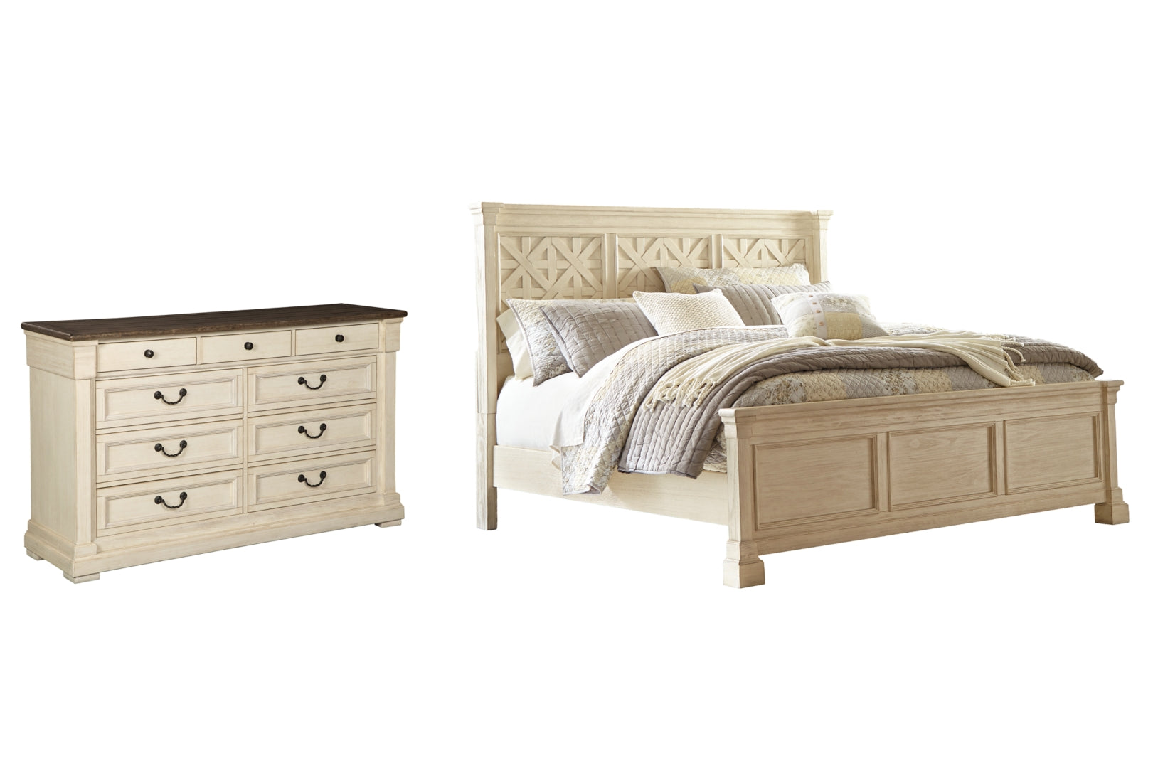 Bolanburg California King Panel Bed with Dresser