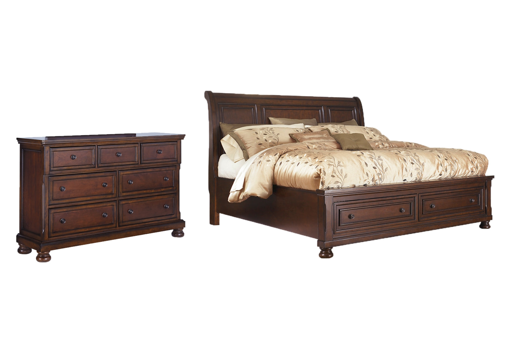 Porter Queen Sleigh Bed with Dresser