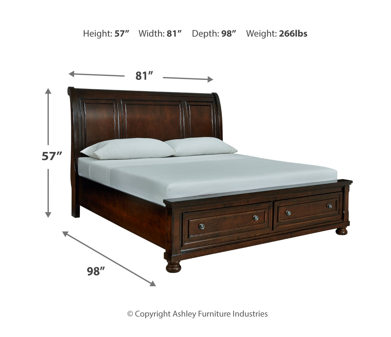 Porter California King Sleigh Bed with Dresser