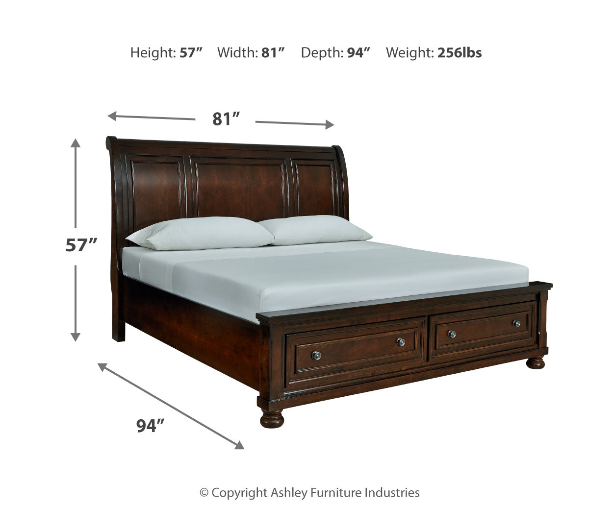 Porter King Sleigh Bed with Dresser