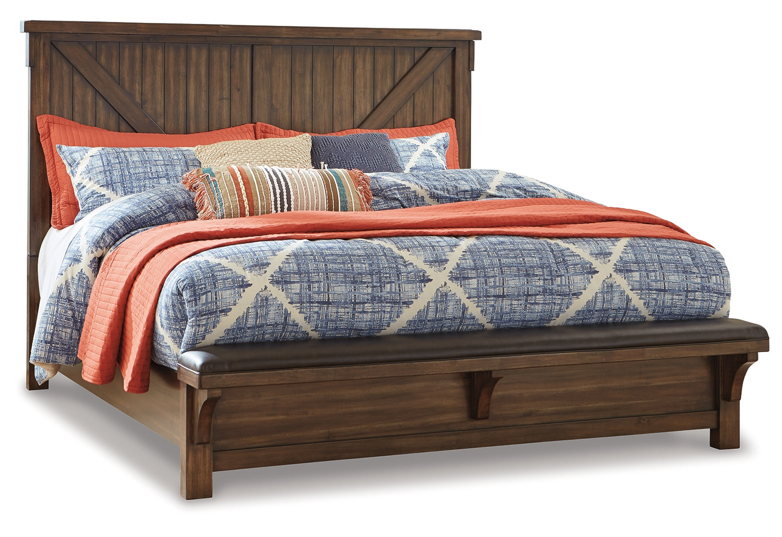 Lakeleigh California King Panel Bed with Upholstered Bench