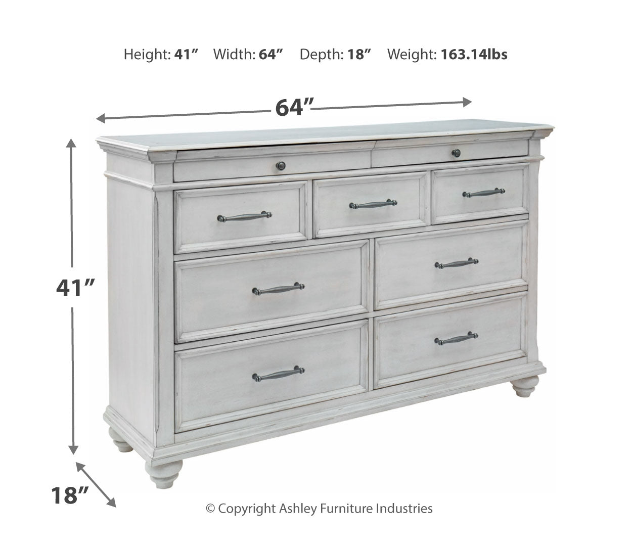 Kanwyn King Panel Bed with Storage with Dresser