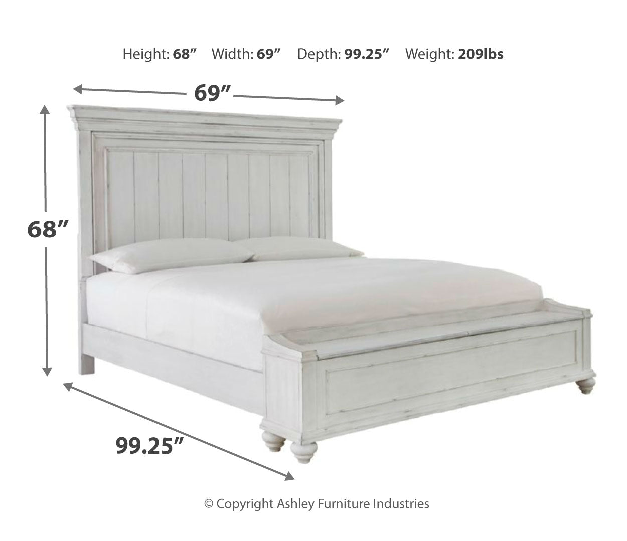 Kanwyn Queen Panel Bed with Storage Bench