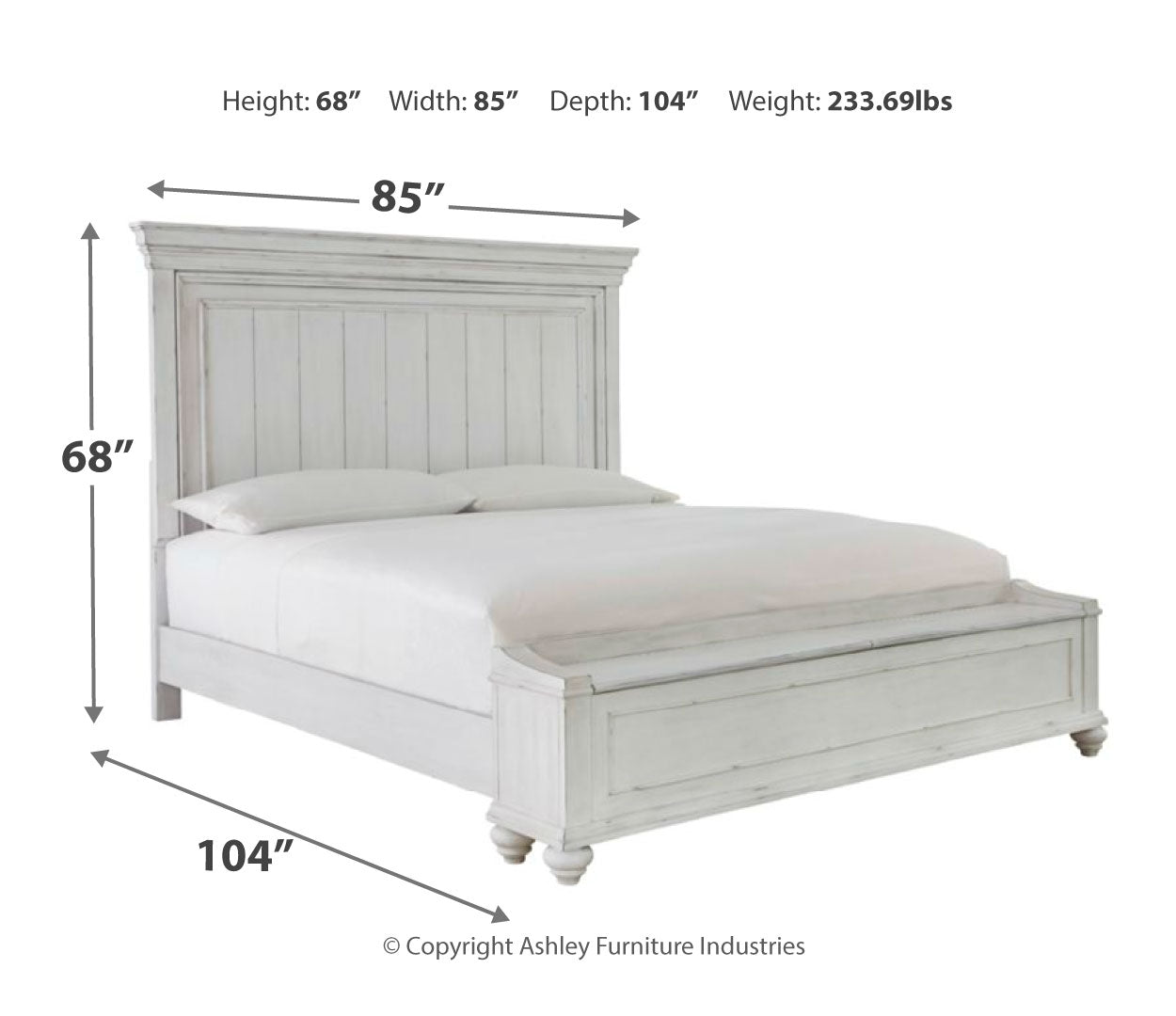 Kanwyn King Panel Bed with Storage with Dresser