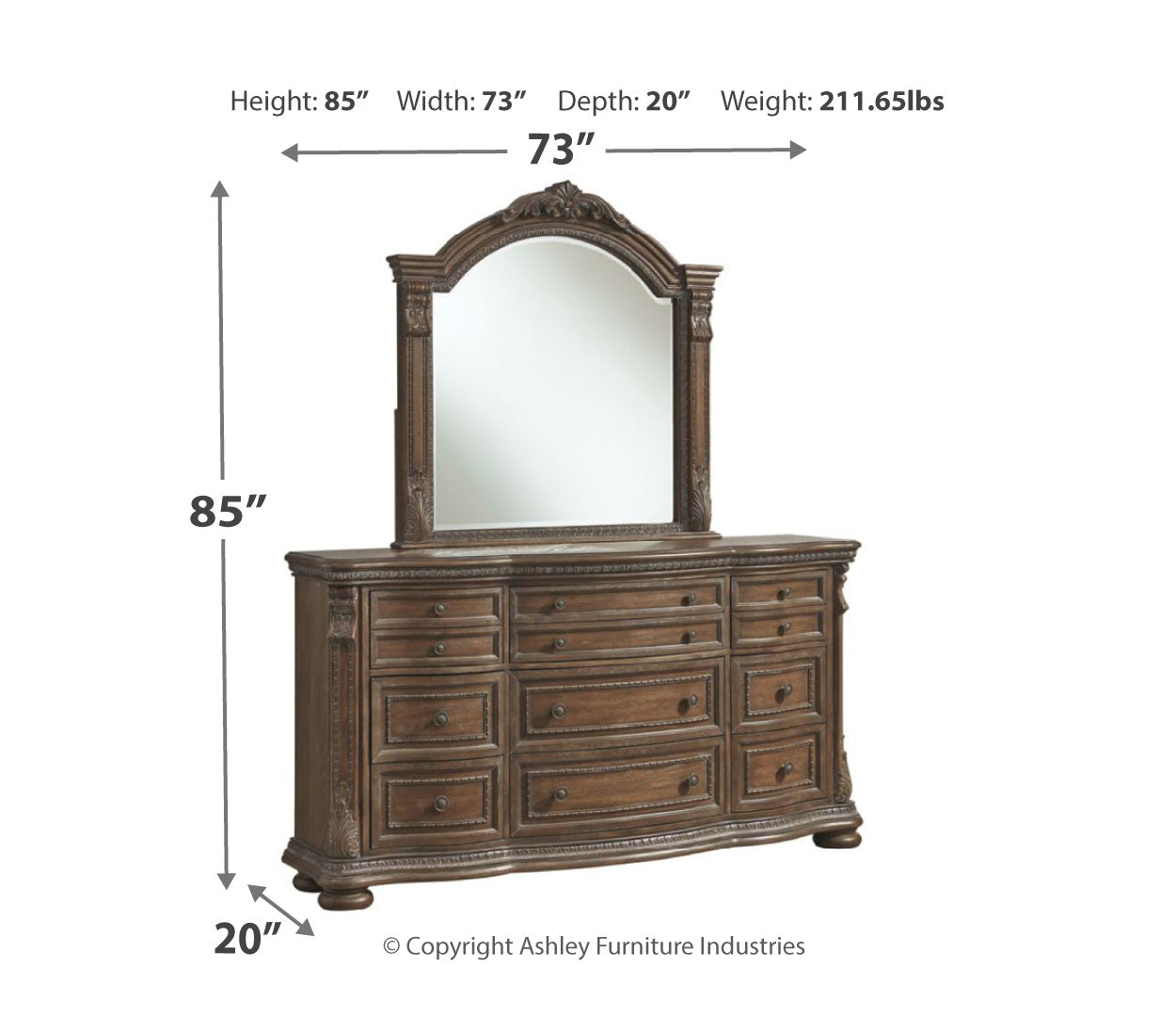 Charmond Dresser and Mirror