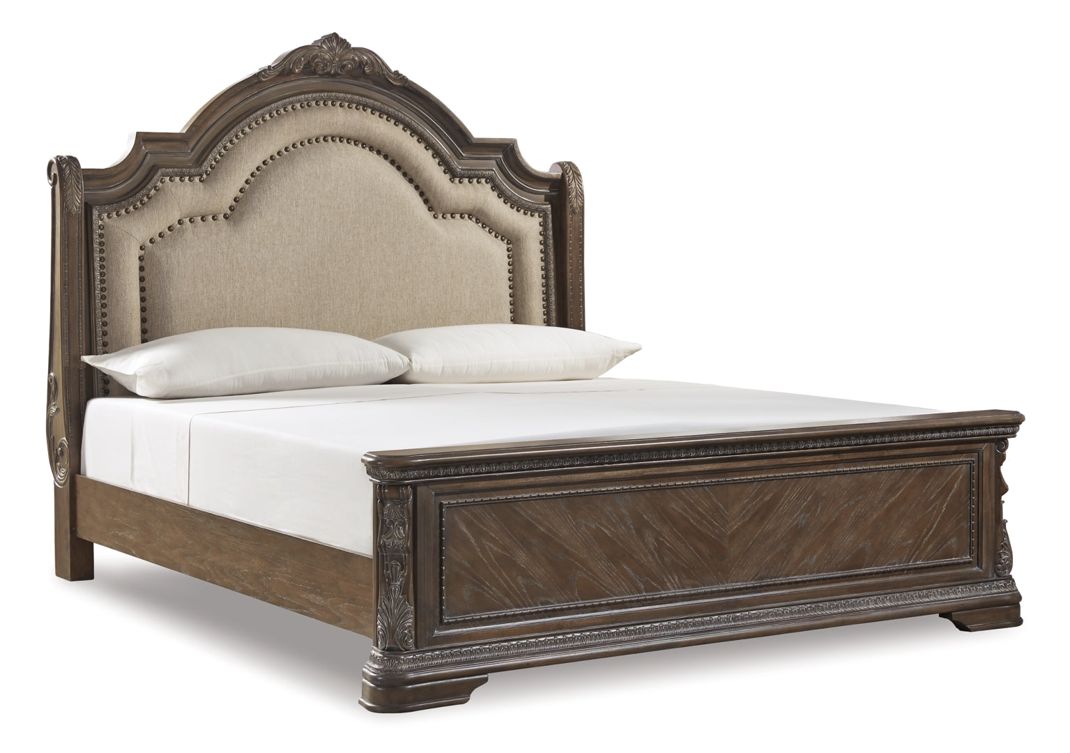 Charmond California King Upholstered Sleigh Bed with Dresser